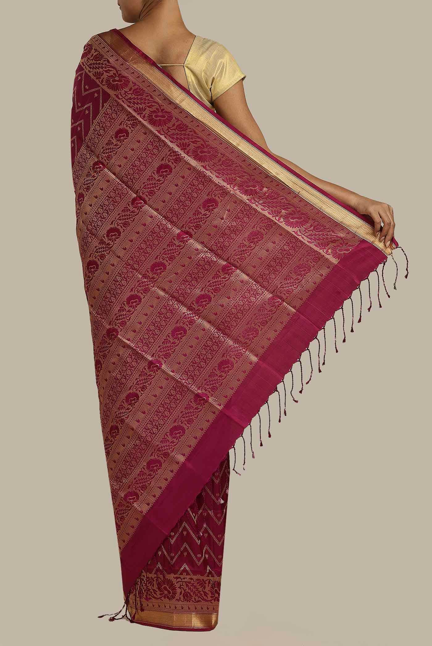 Dark Pink Soft Silk Saree