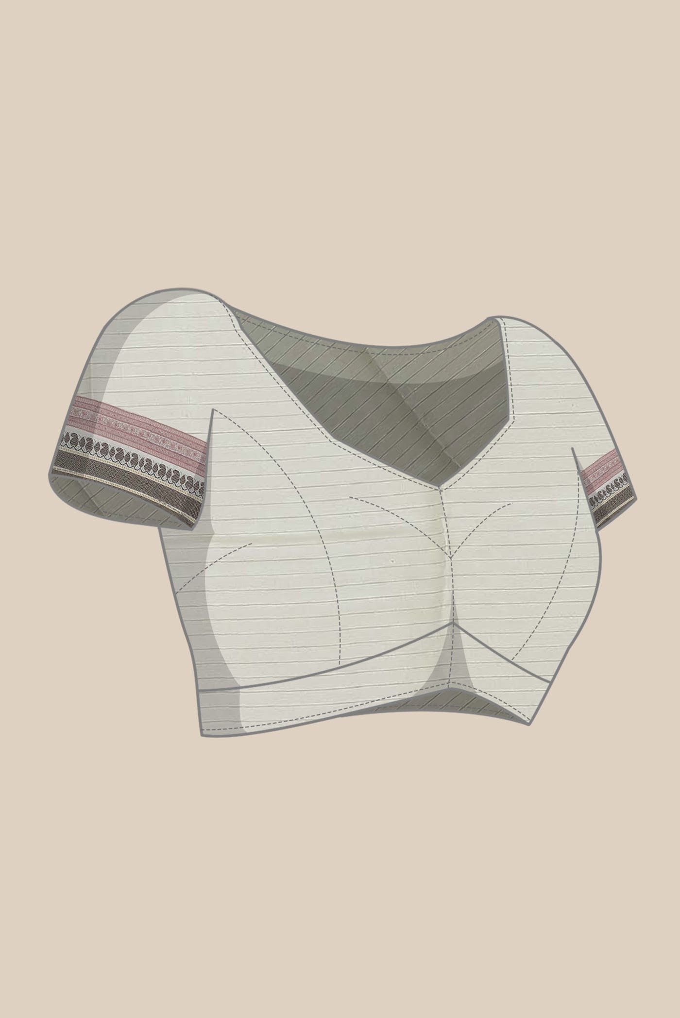 Beige Tussar Silk Saree