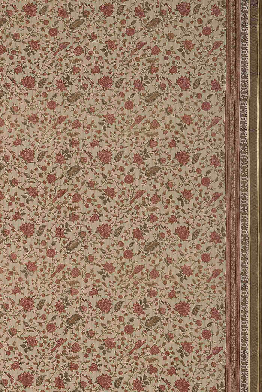 Beige Tussar Silk Saree