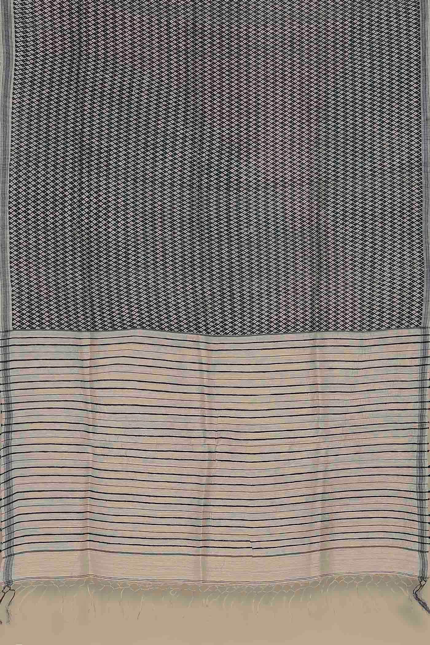 Black Tussar Silk Saree