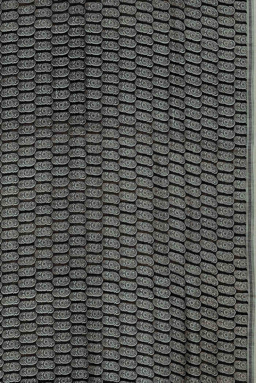Black Bhagalpuri Tussar Silk Saree