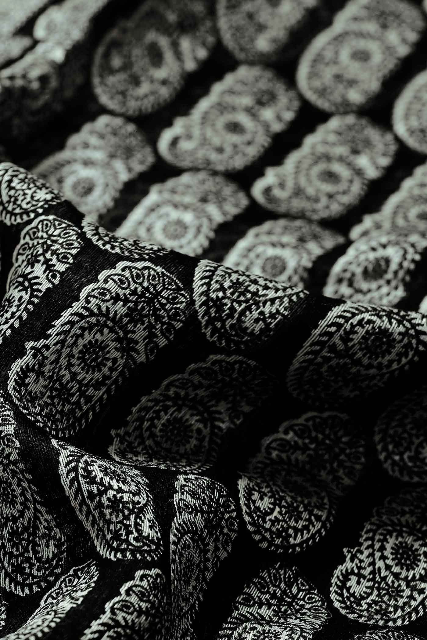 Black Bhagalpuri Tussar Silk Saree