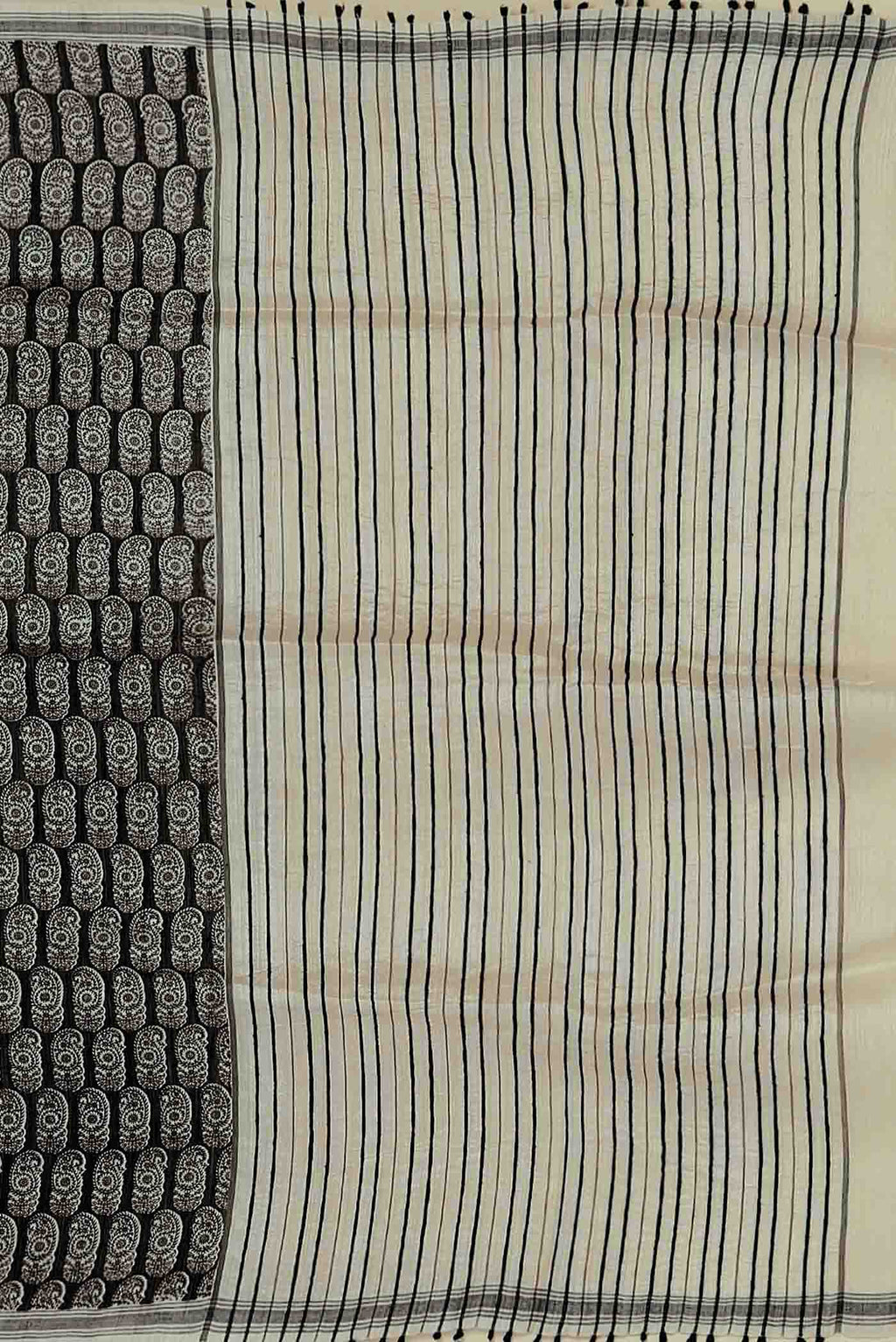 Black Bhagalpuri Tussar Silk Saree