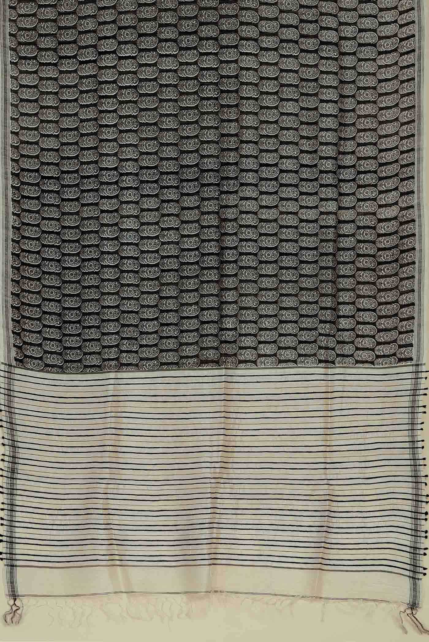 Black Bhagalpuri Tussar Silk Saree