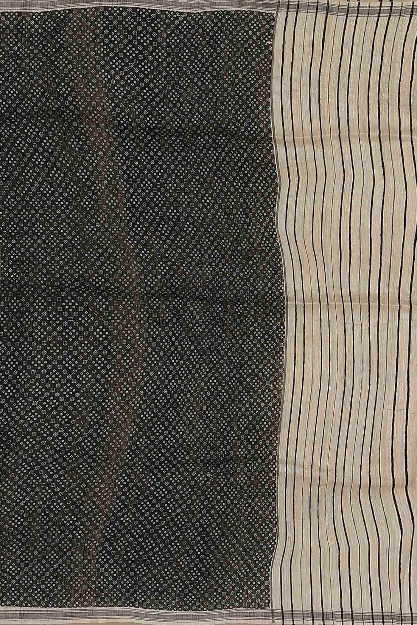 Black Tussar Silk Saree