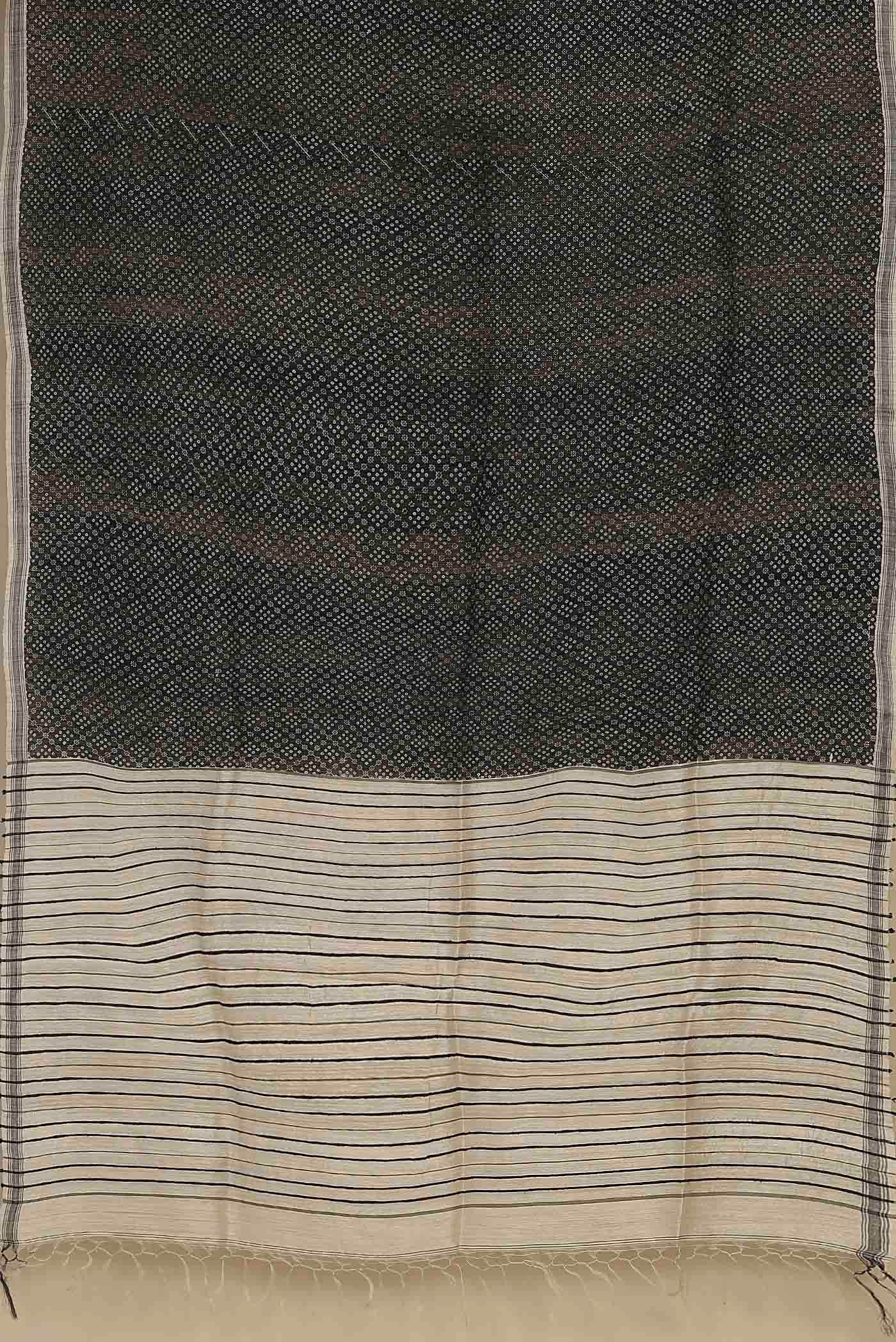 Black Tussar Silk Saree