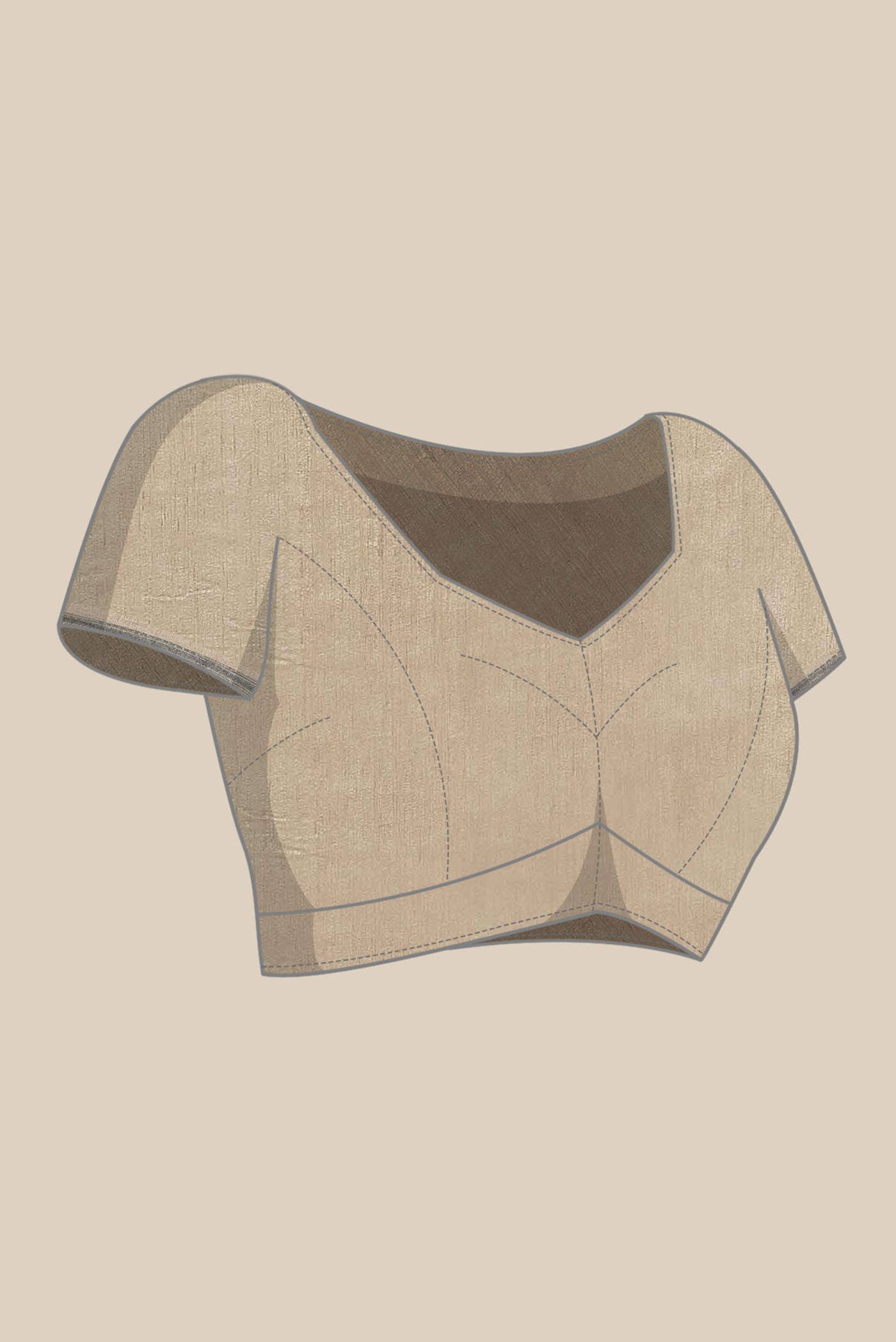 Beige Bhagalpuri Tussar Silk Saree