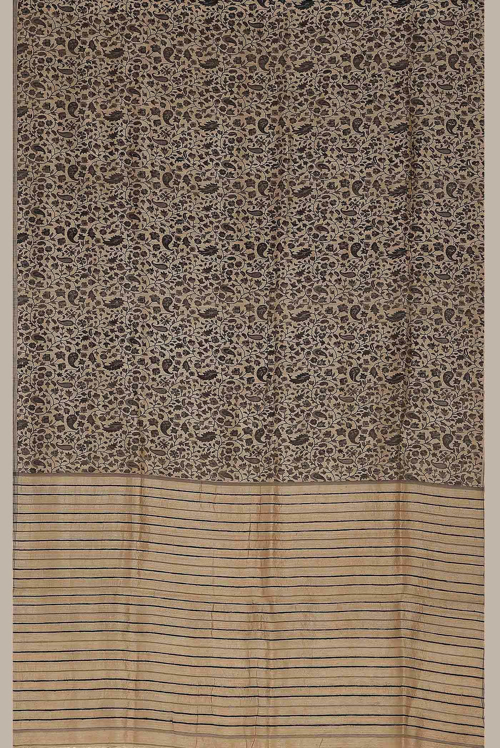 Beige Bhagalpuri Tussar Silk Saree