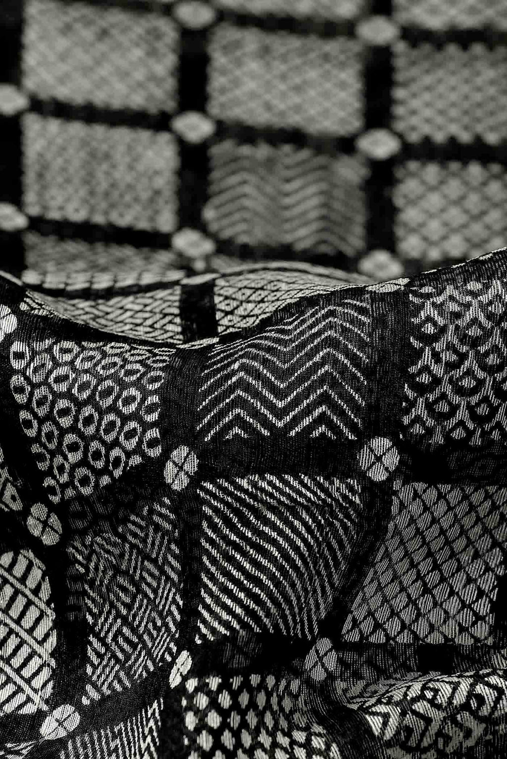 Black Tussar Silk Saree