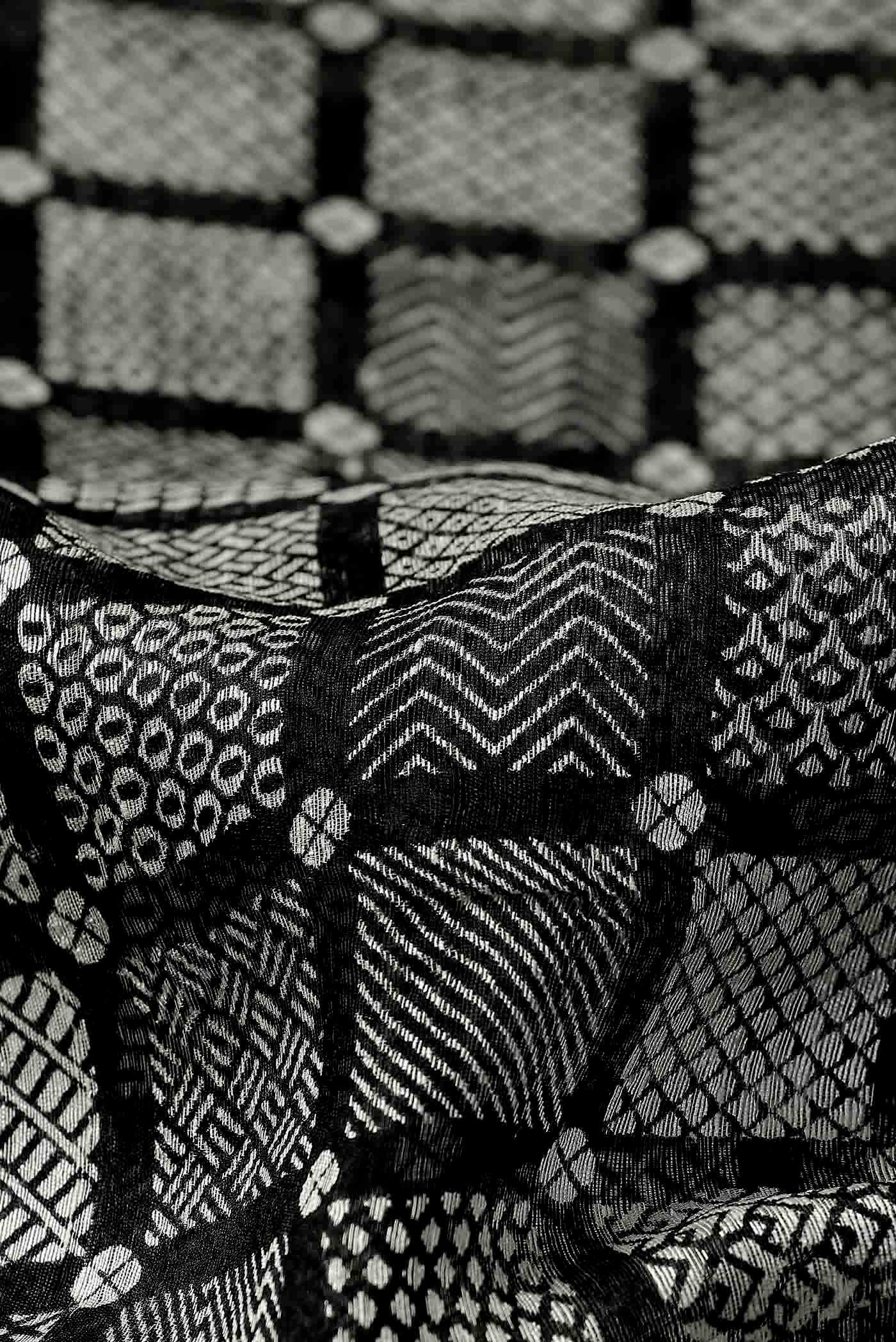 Black Tussar Silk Saree