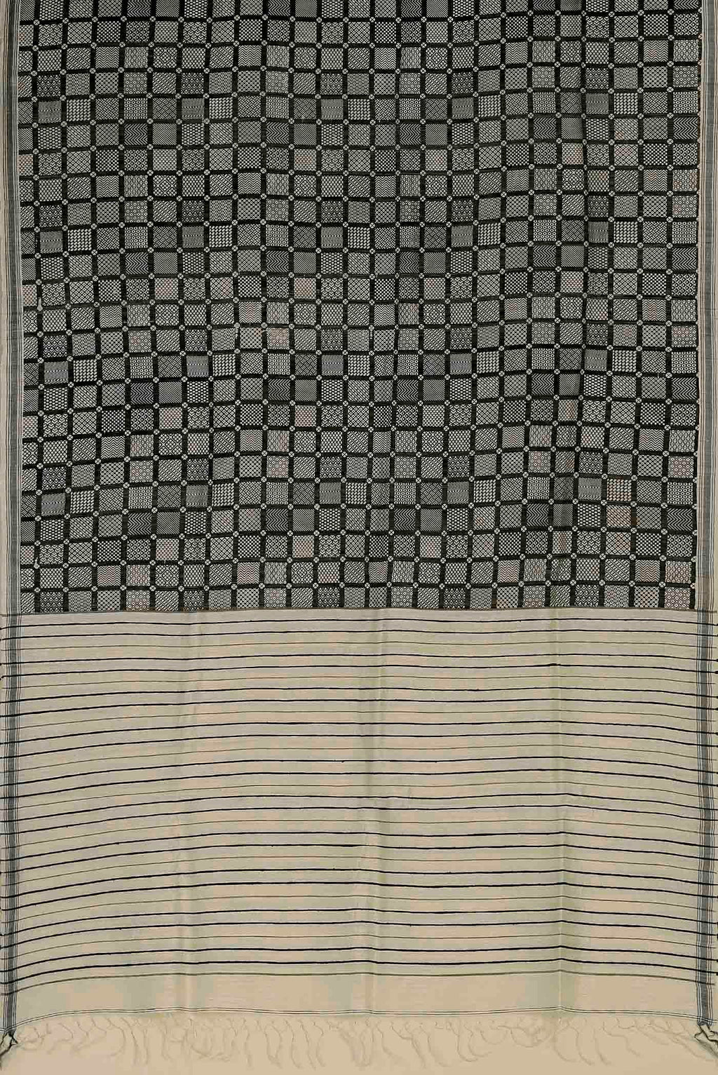 Black Tussar Silk Saree