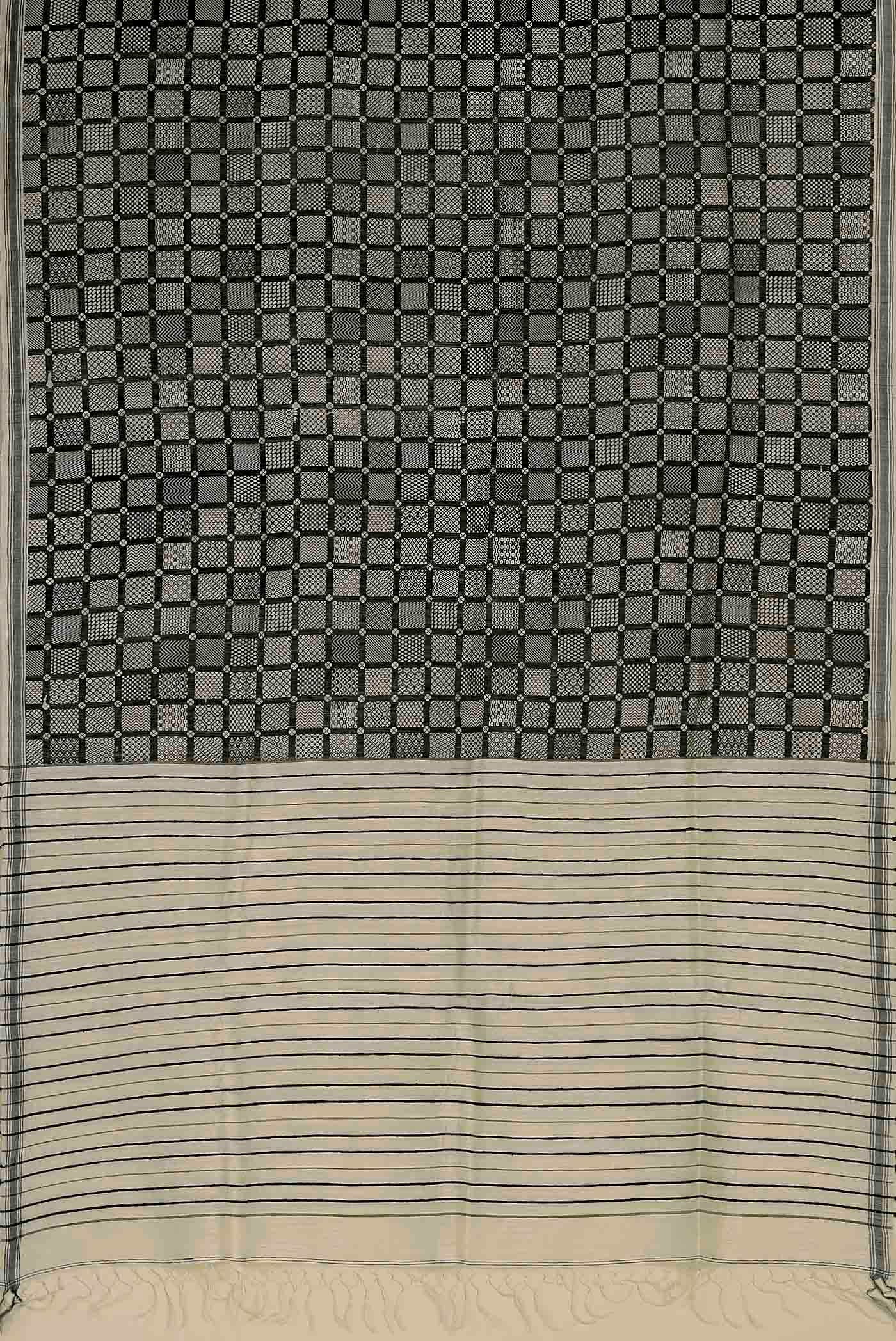 Black Tussar Silk Saree