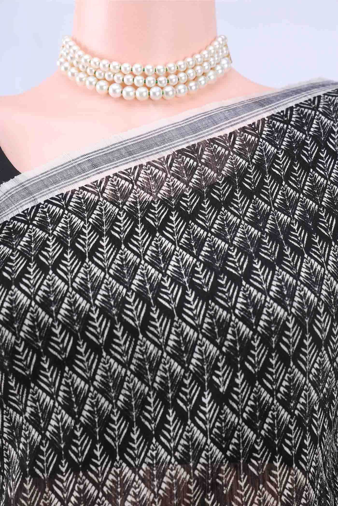 Black Tussar Silk Saree