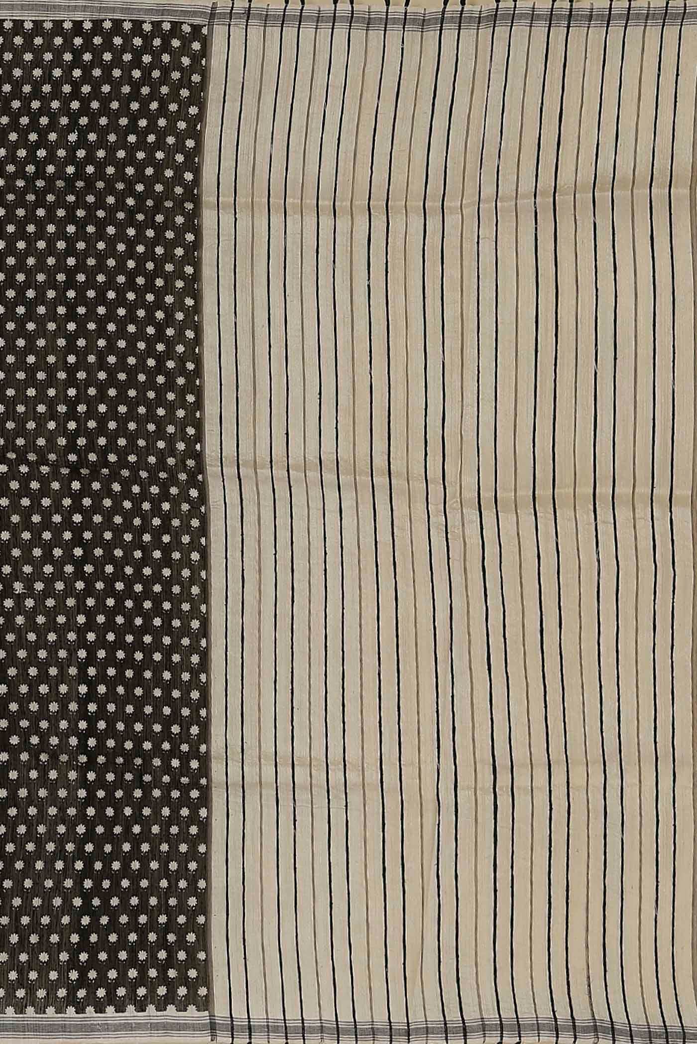 Black Tussar Silk Saree