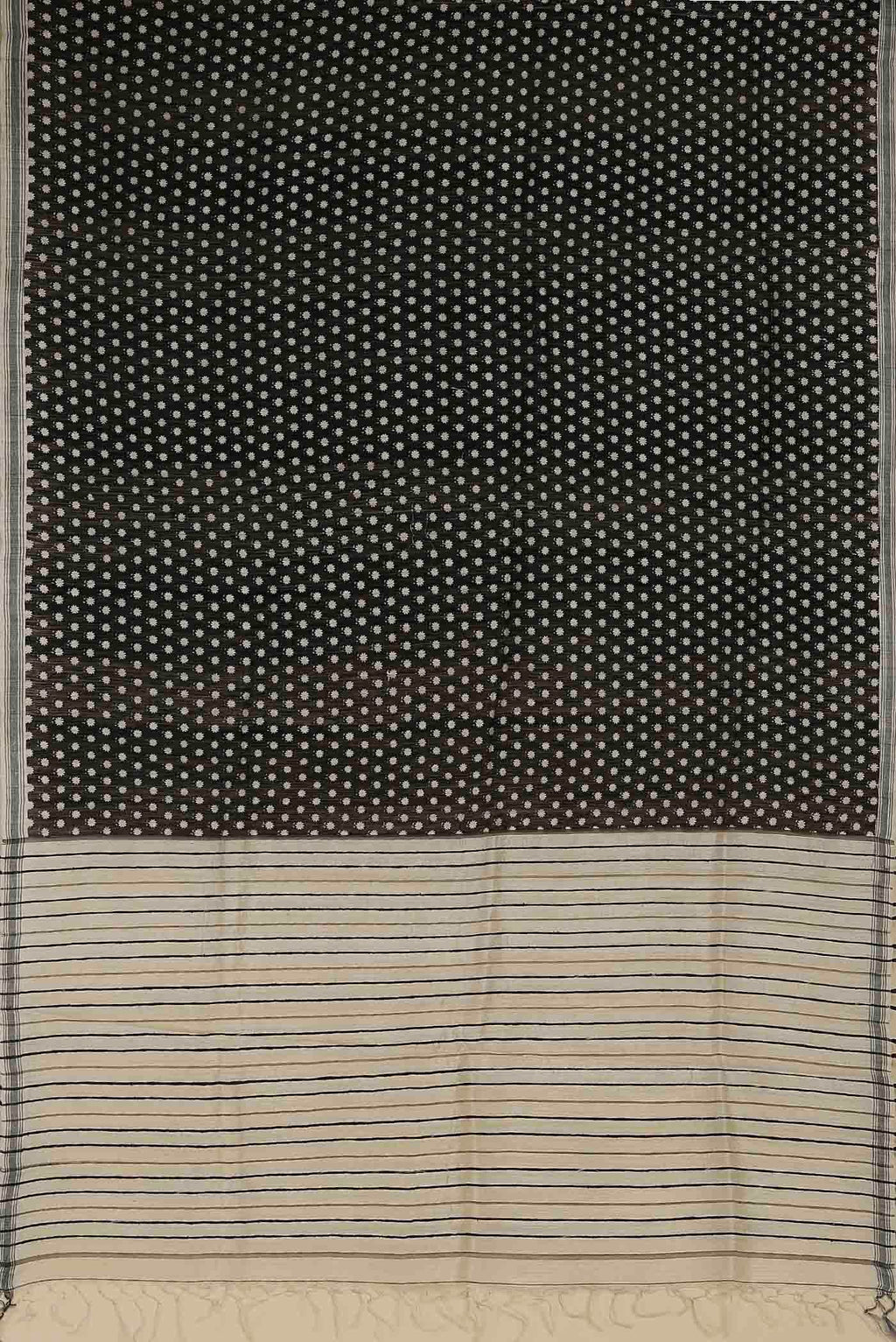 Black Tussar Silk Saree