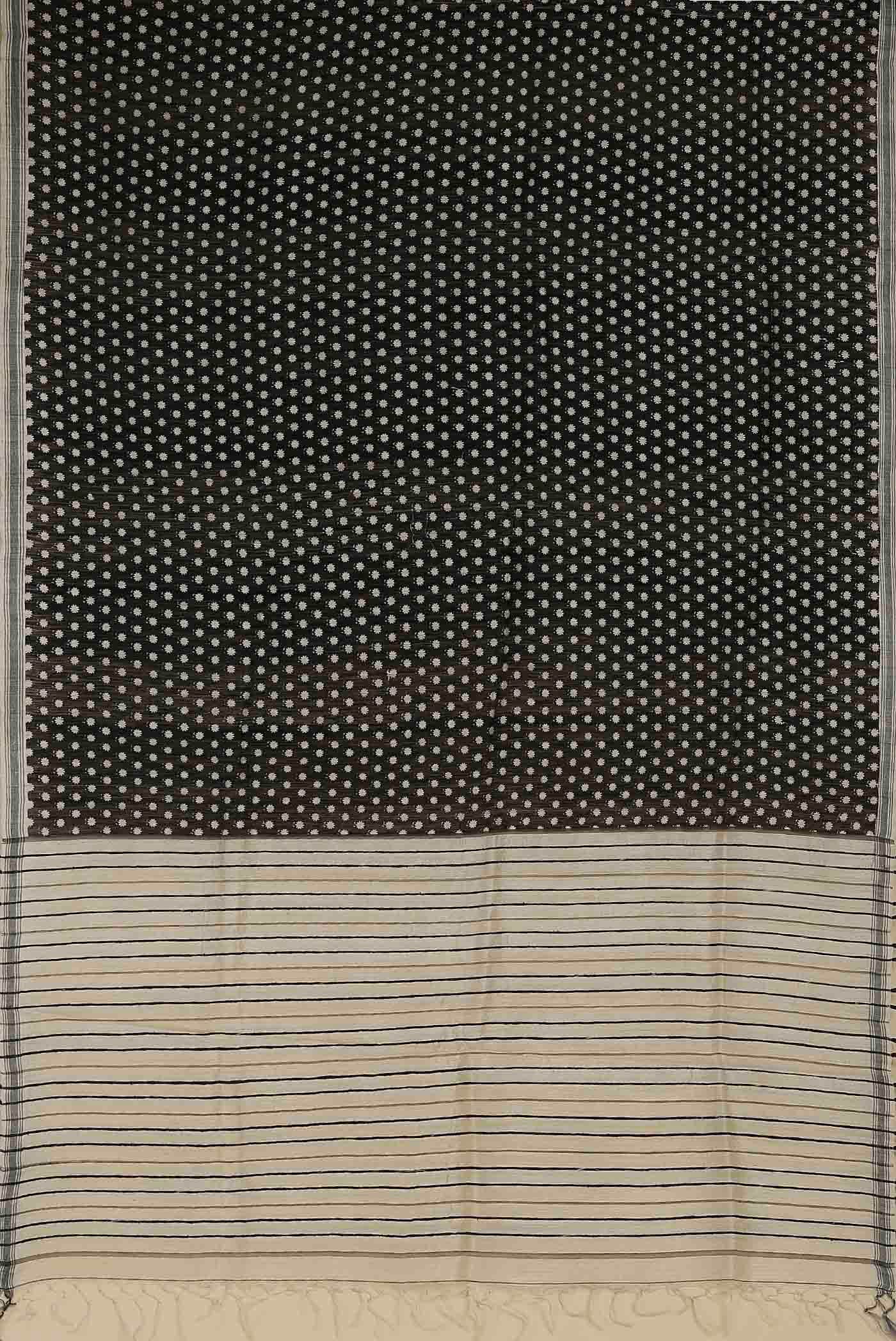 Black Tussar Silk Saree