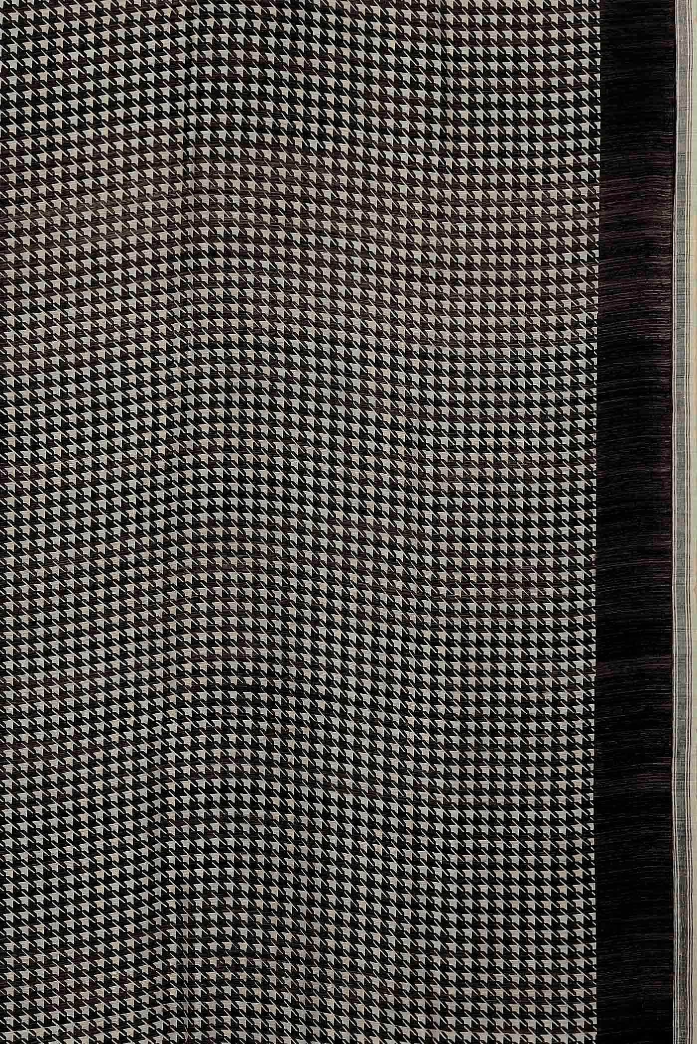 Black Tussar Silk Saree