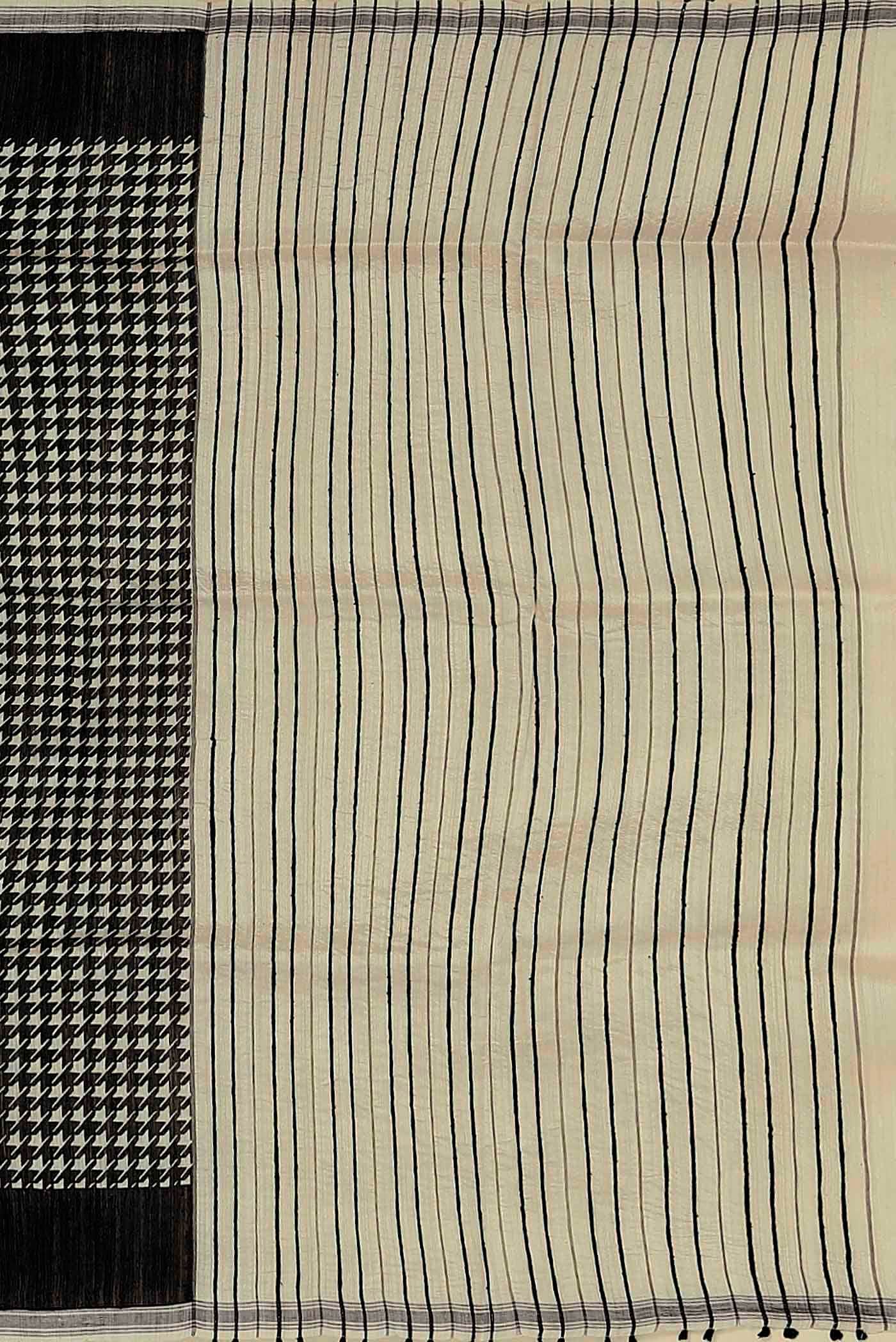 Black Tussar Silk Saree