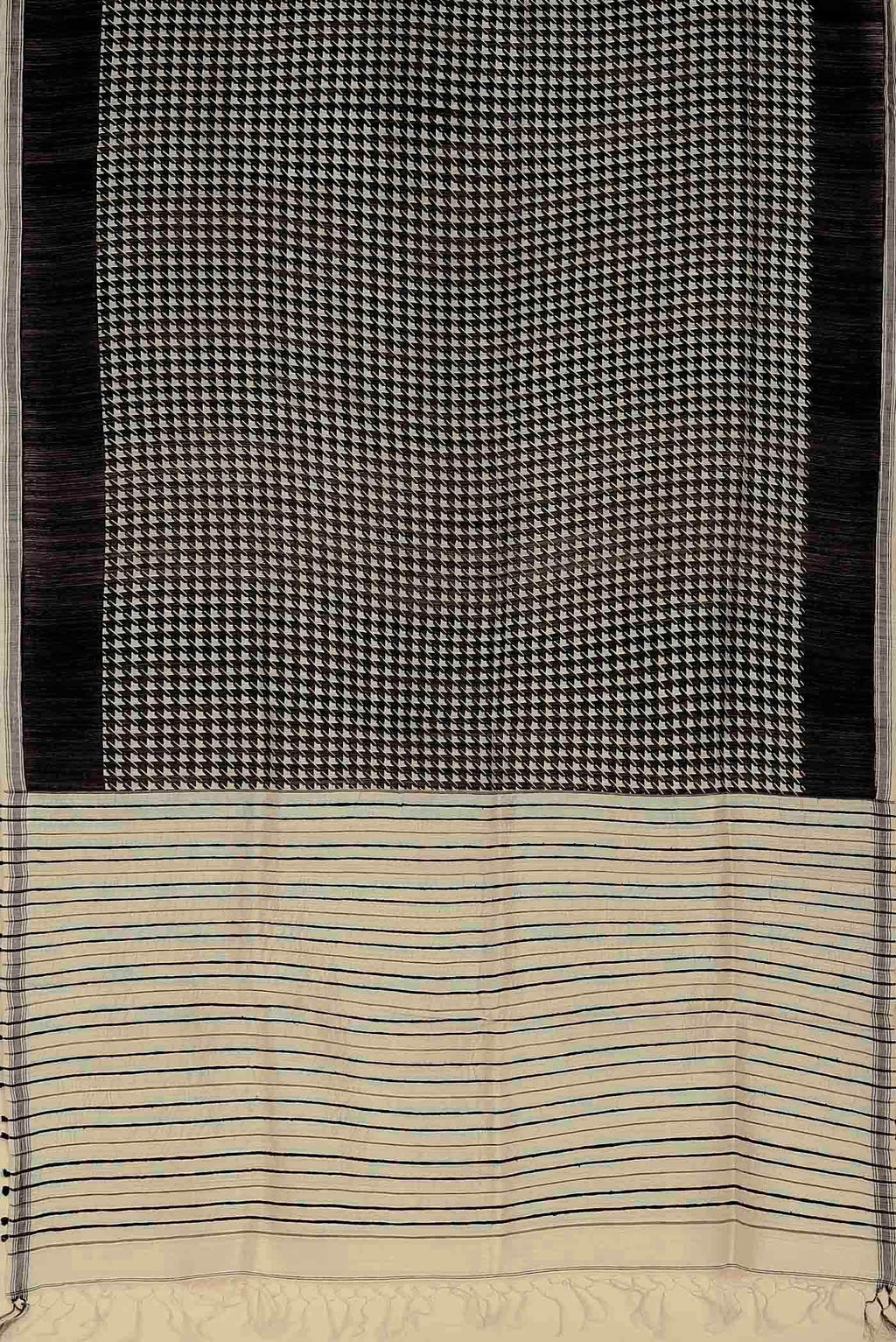 Black Tussar Silk Saree