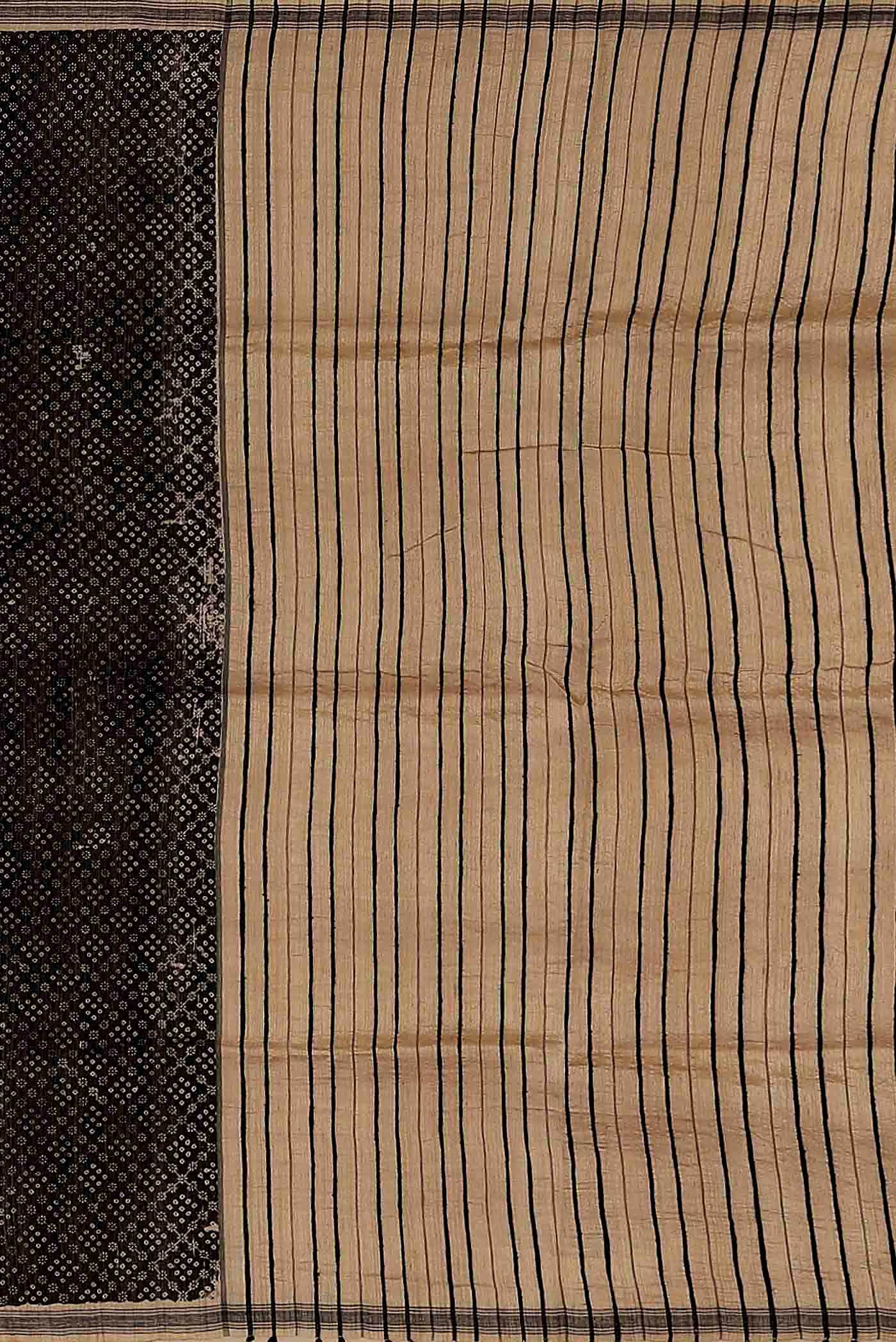Black Tussar Silk Saree