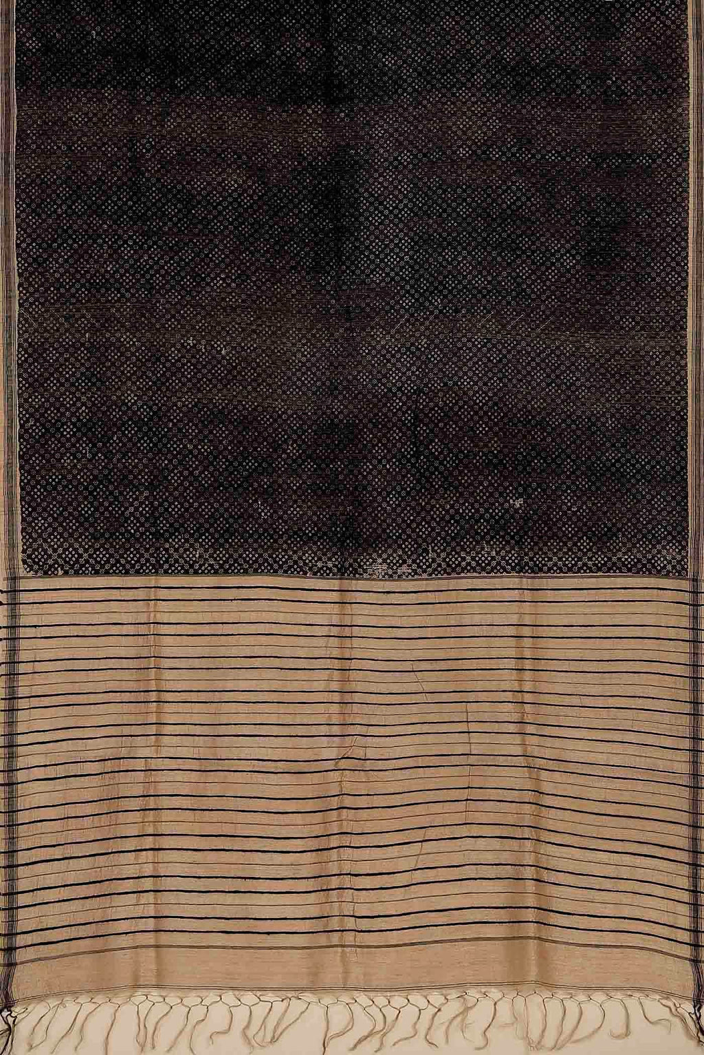 Black Tussar Silk Saree