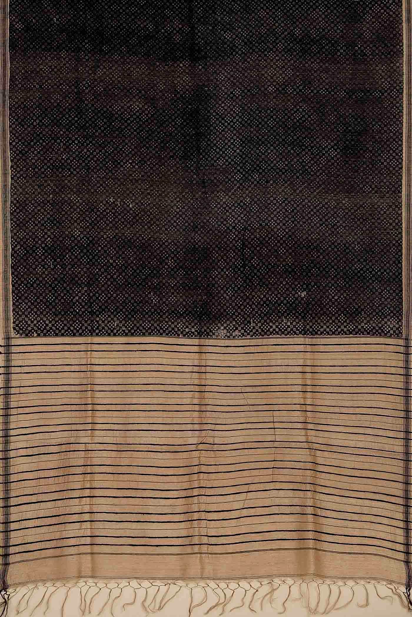 Black Tussar Silk Saree