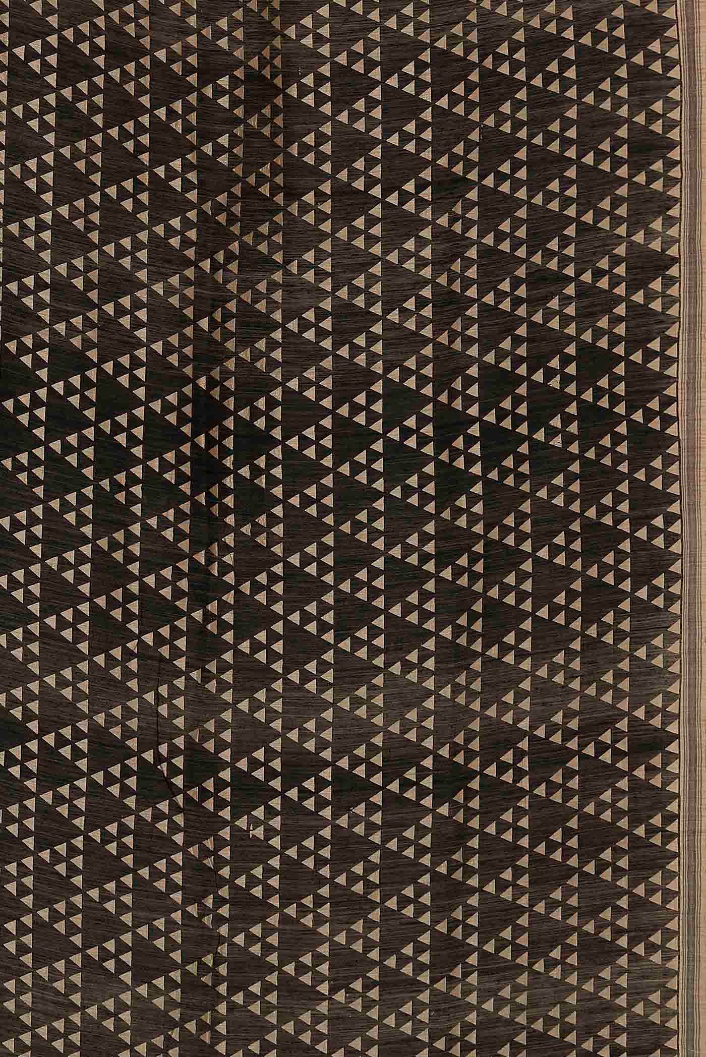 Black Bhagalpuri Tussar Silk Saree