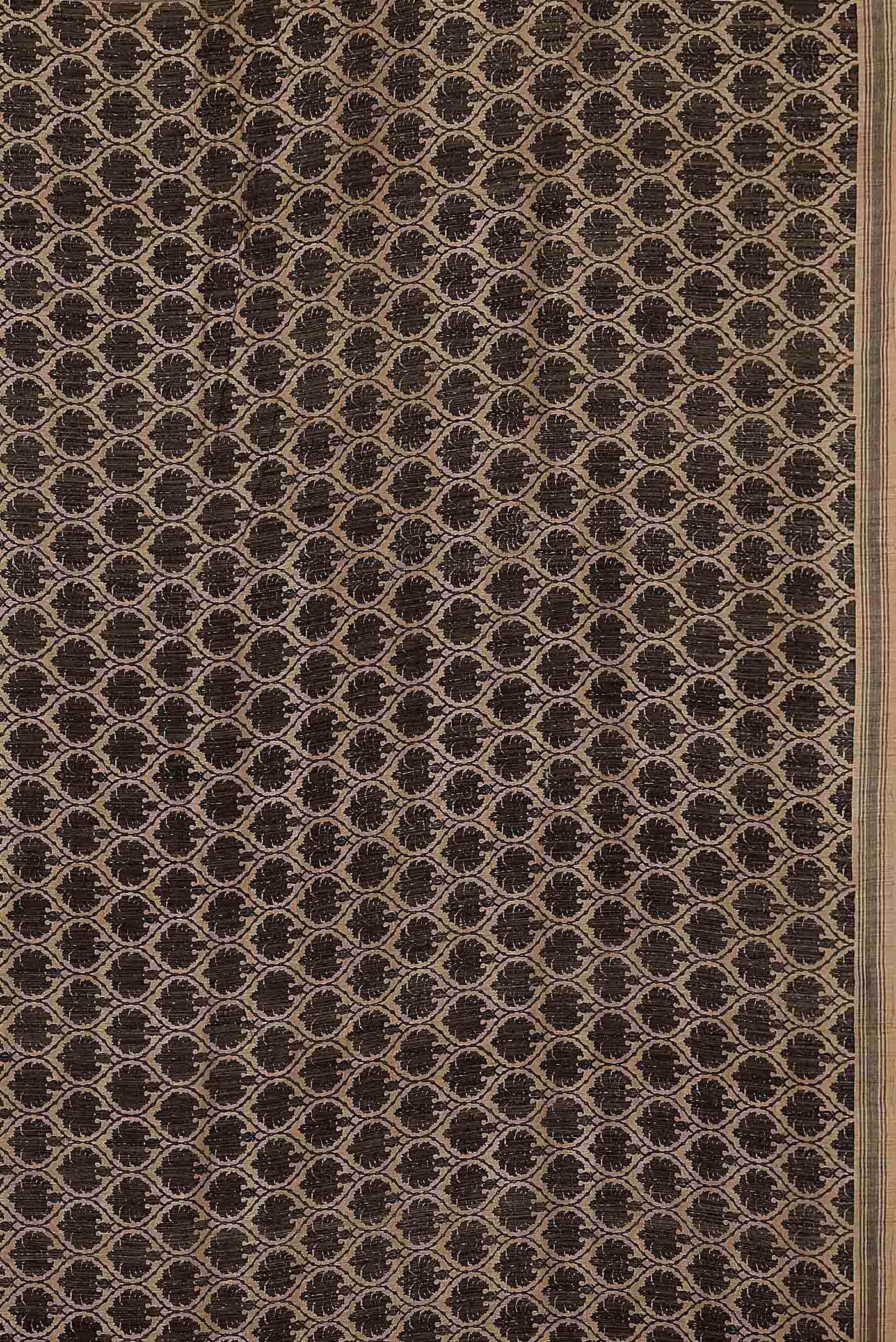 Black Tussar Silk Saree