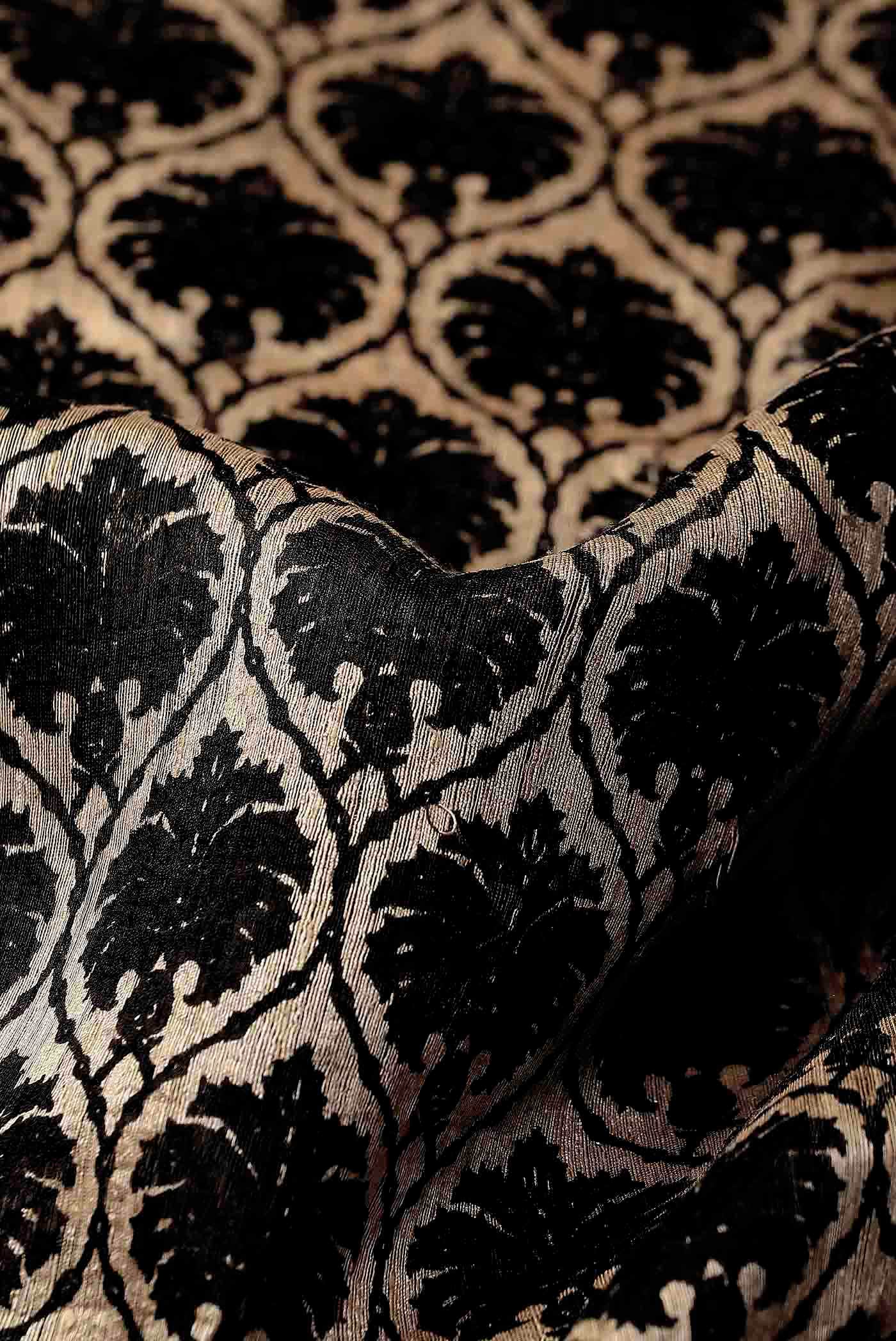 Black Tussar Silk Saree