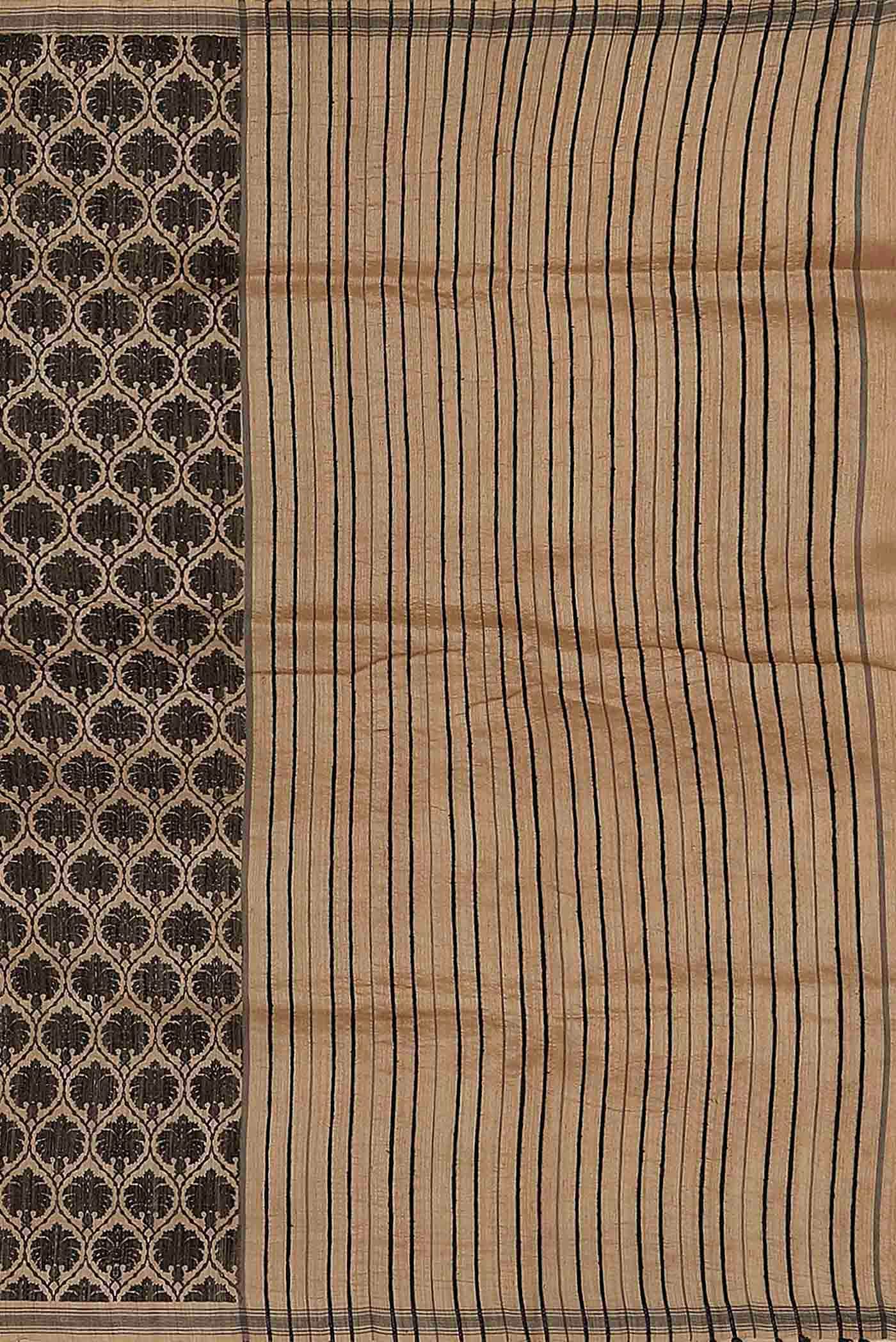 Black Tussar Silk Saree
