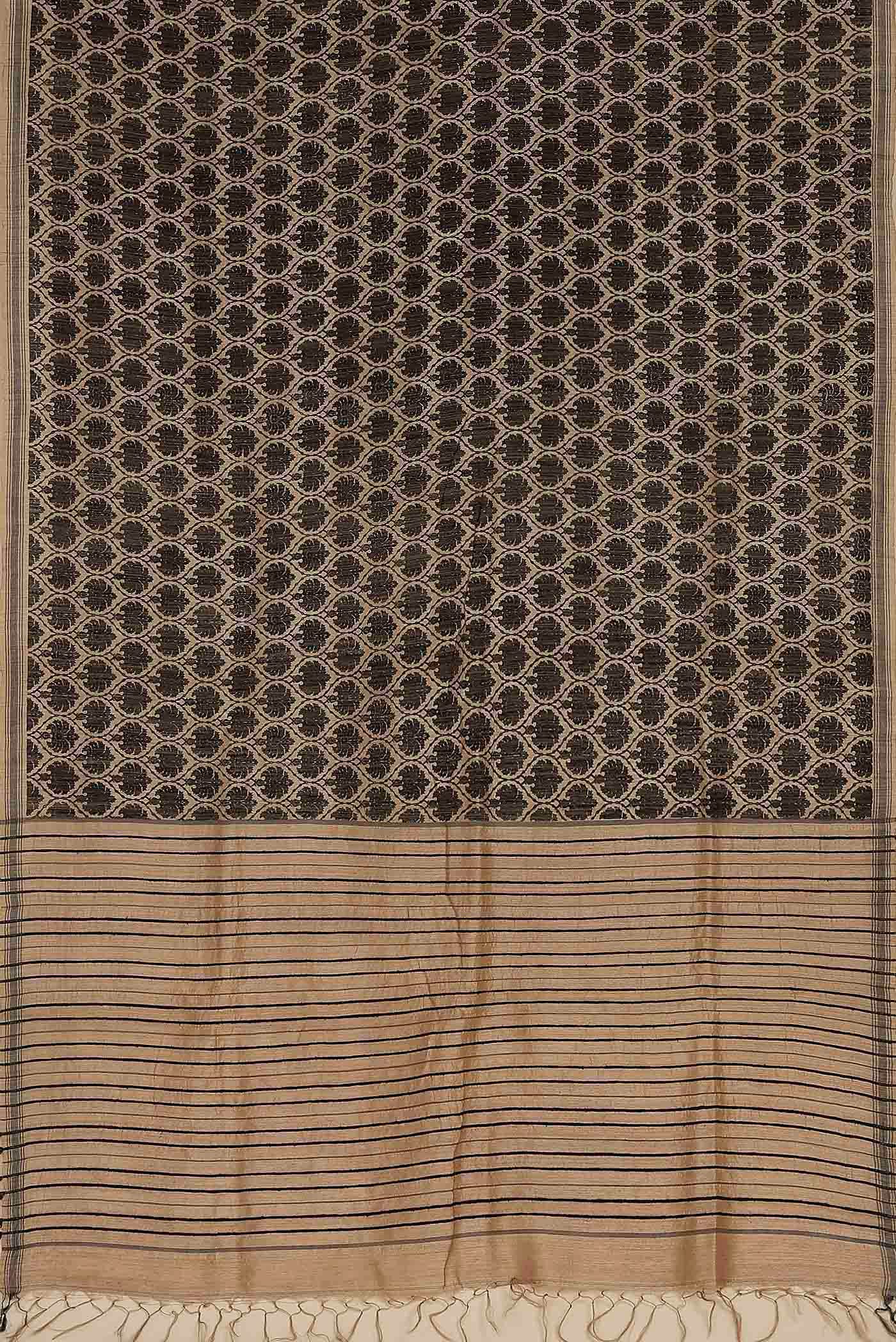 Black Tussar Silk Saree