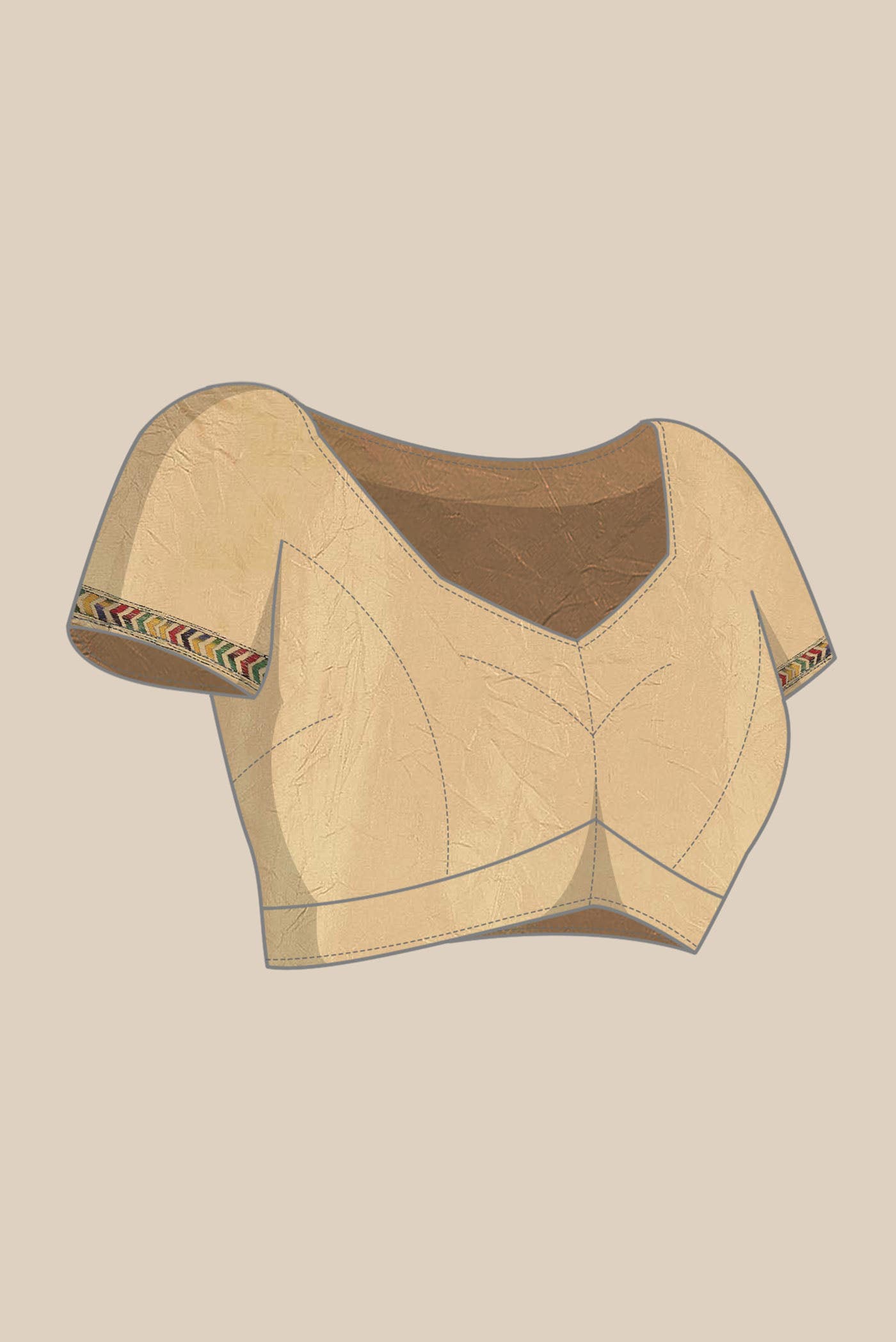 Cream Tussar Silk Saree