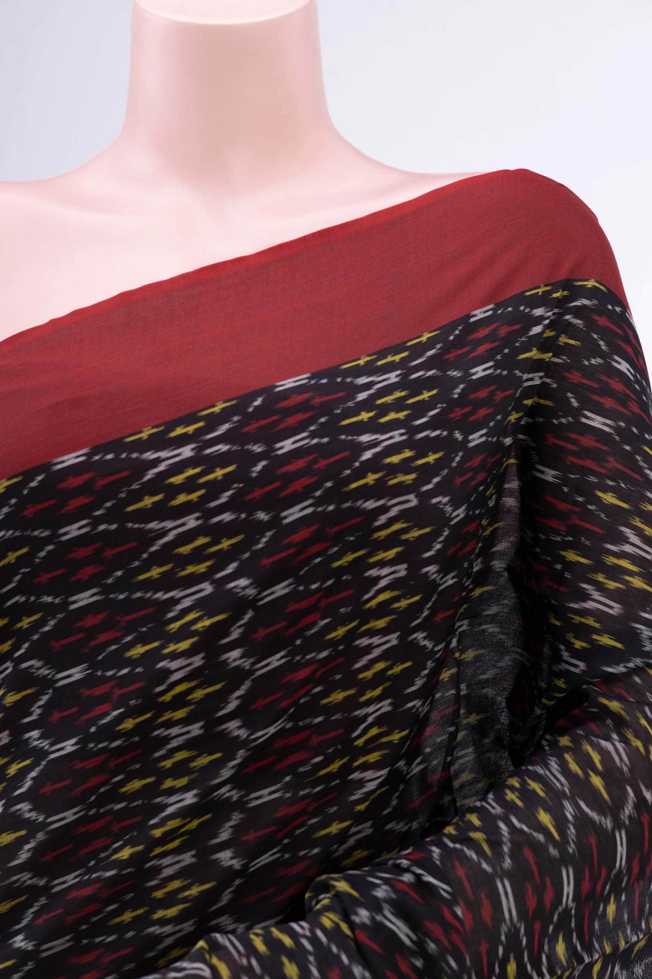 Black Pochampally Cotton Saree