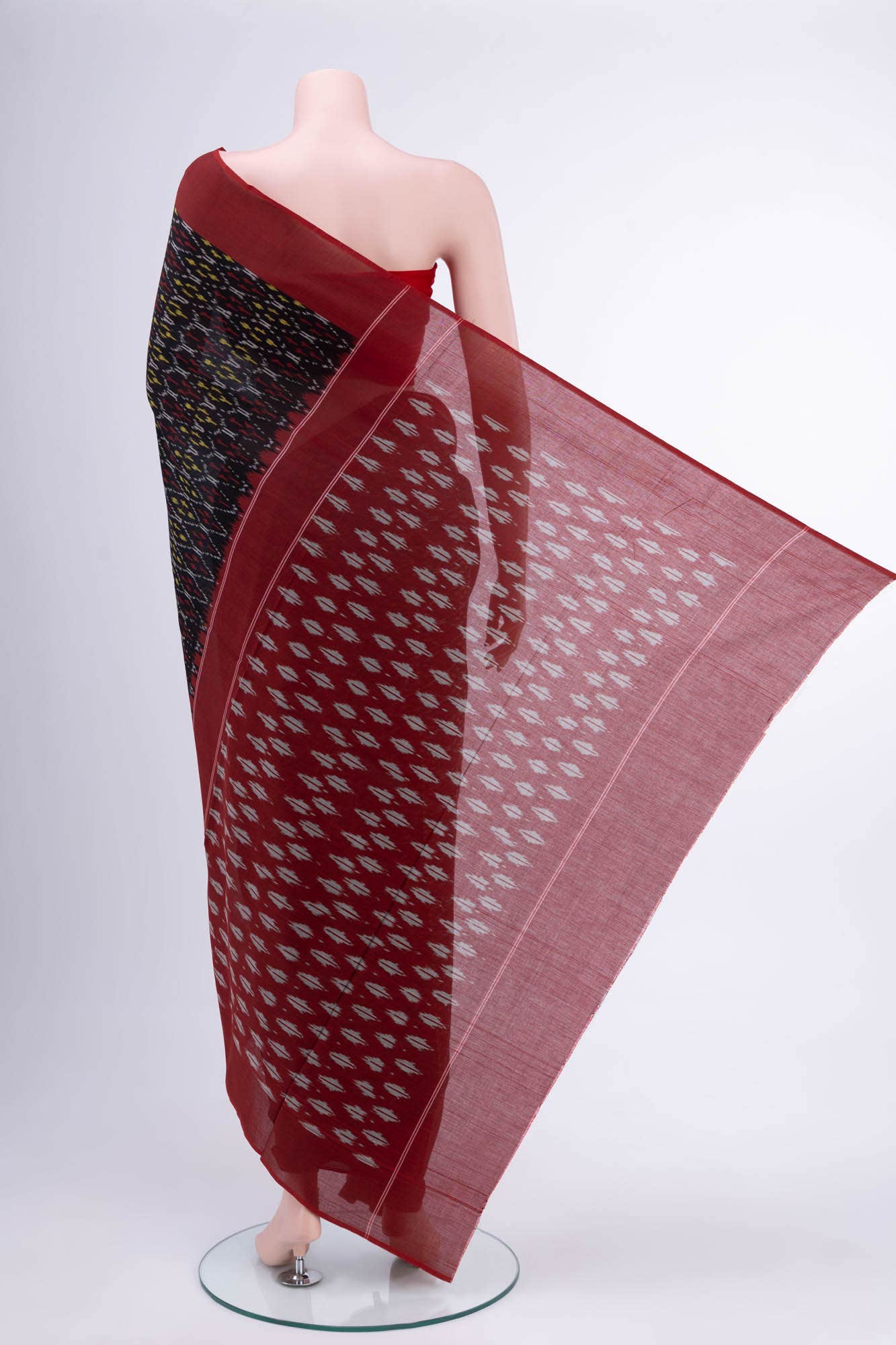 Black Pochampally Cotton Saree