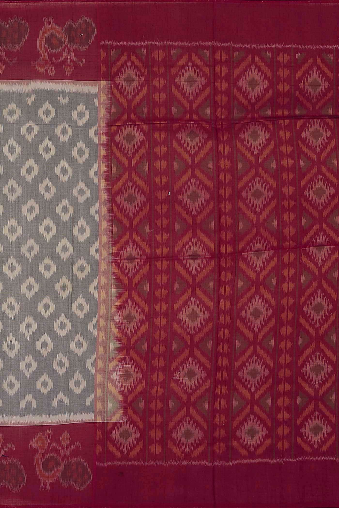 Grey Pochampally Cotton Saree