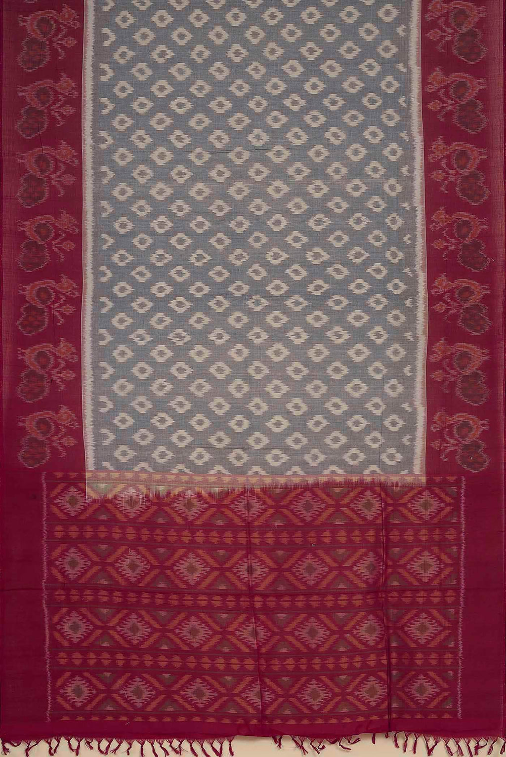 Grey Pochampally Cotton Saree