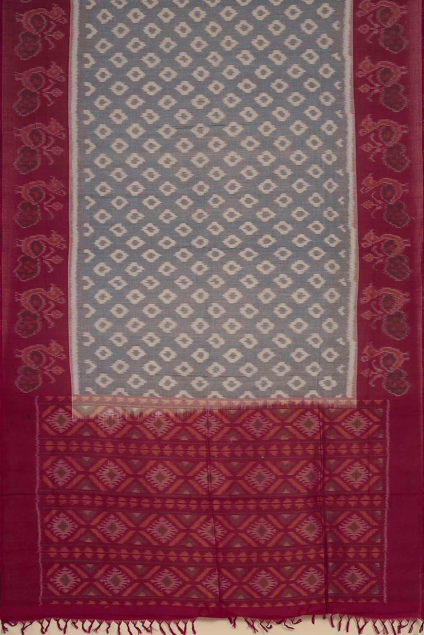 Grey Pochampally Cotton Saree