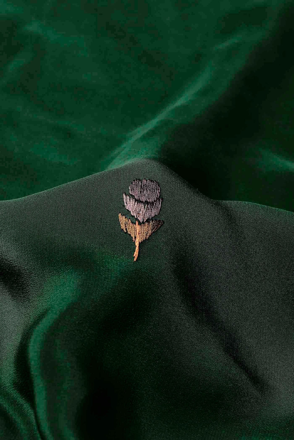 Green Crepe Saree