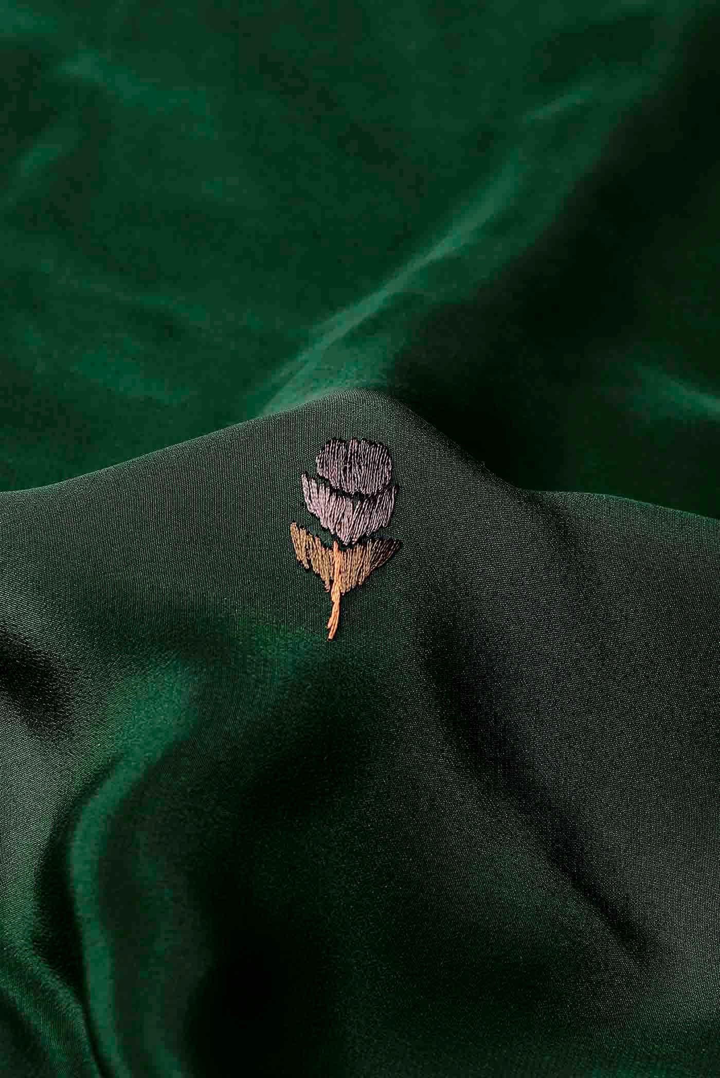 Green Crepe Saree