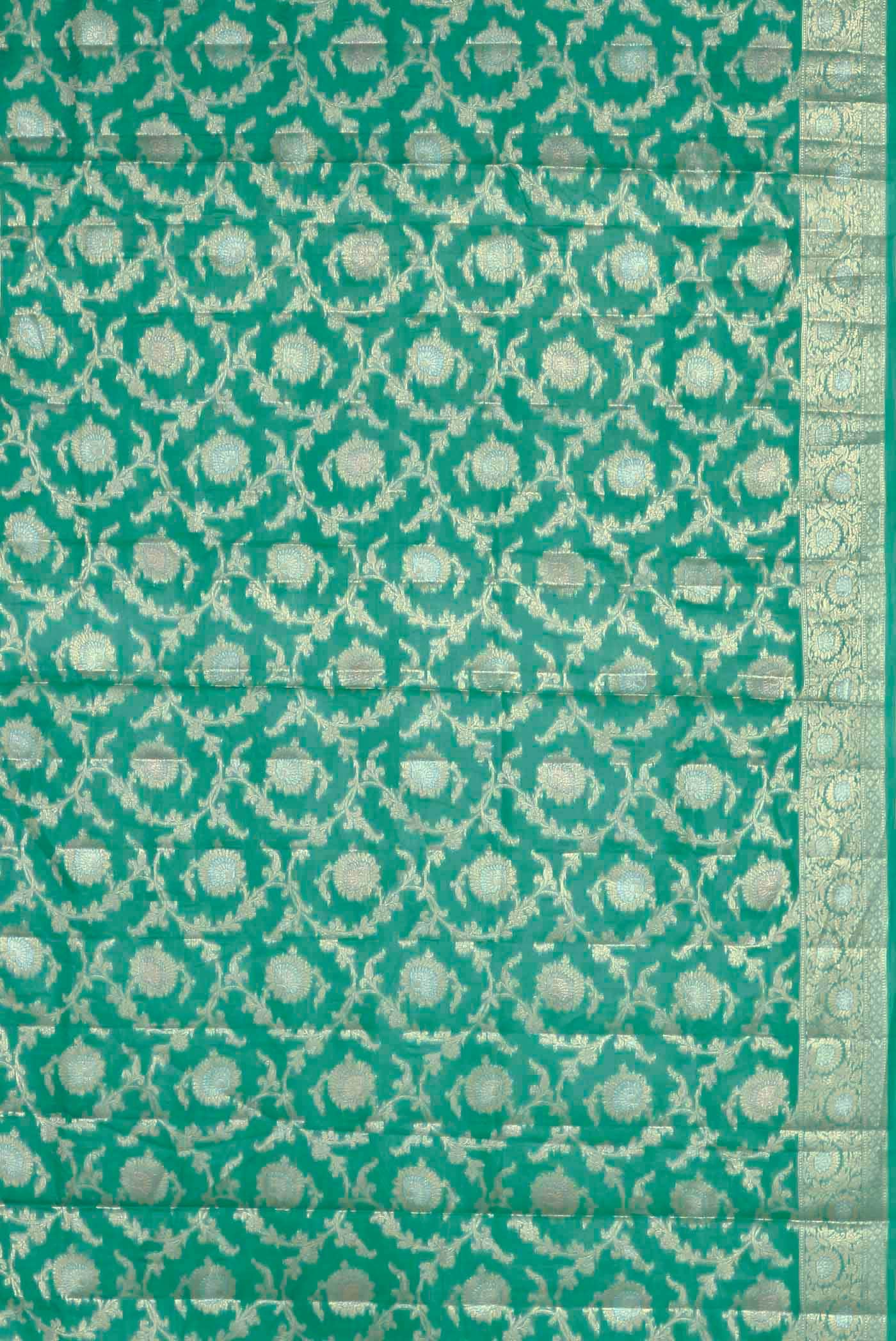 Green Banarasi Tussar Silk Saree
