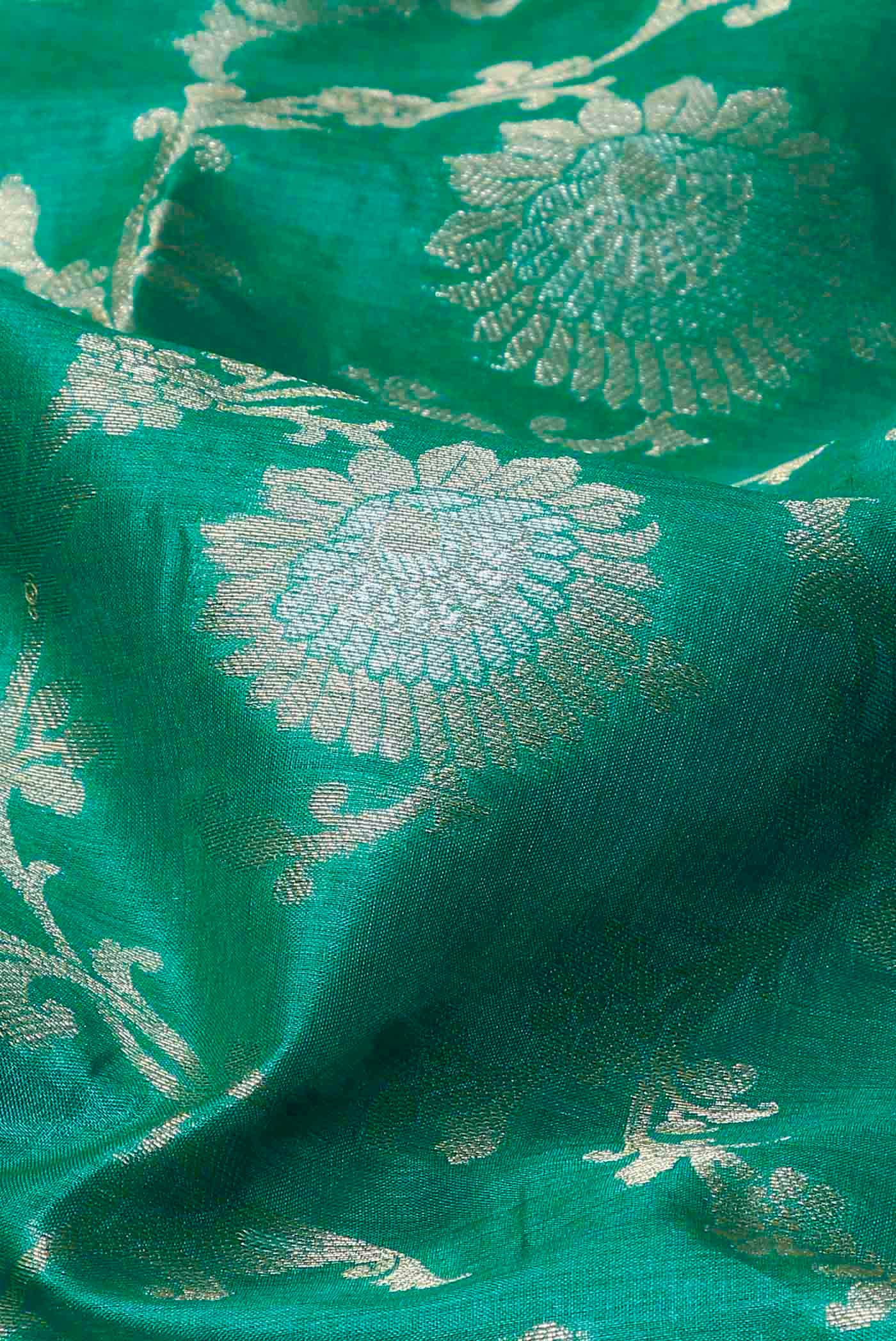 Green Banarasi Tussar Silk Saree