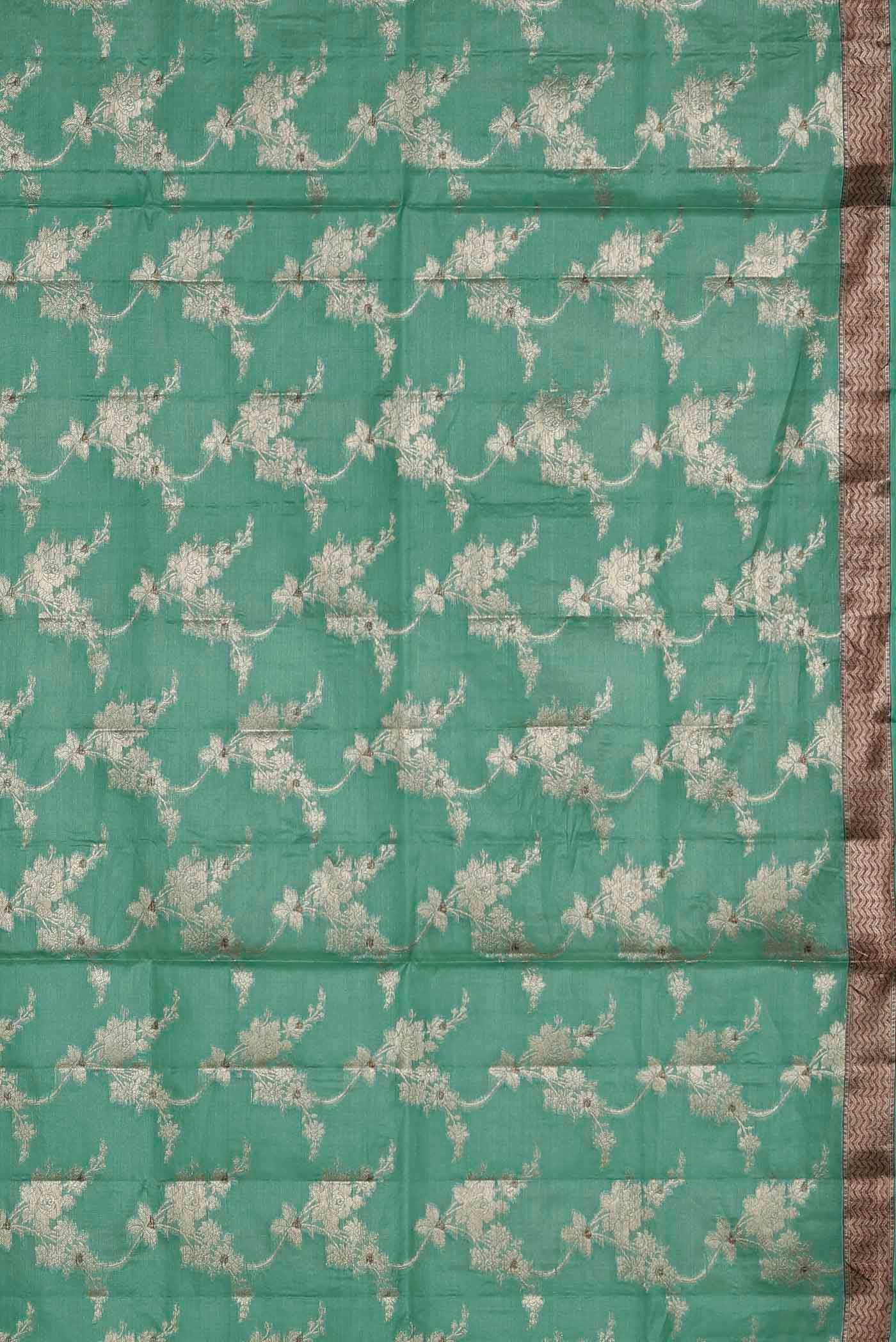 Green Banarasi Tussar Silk Saree