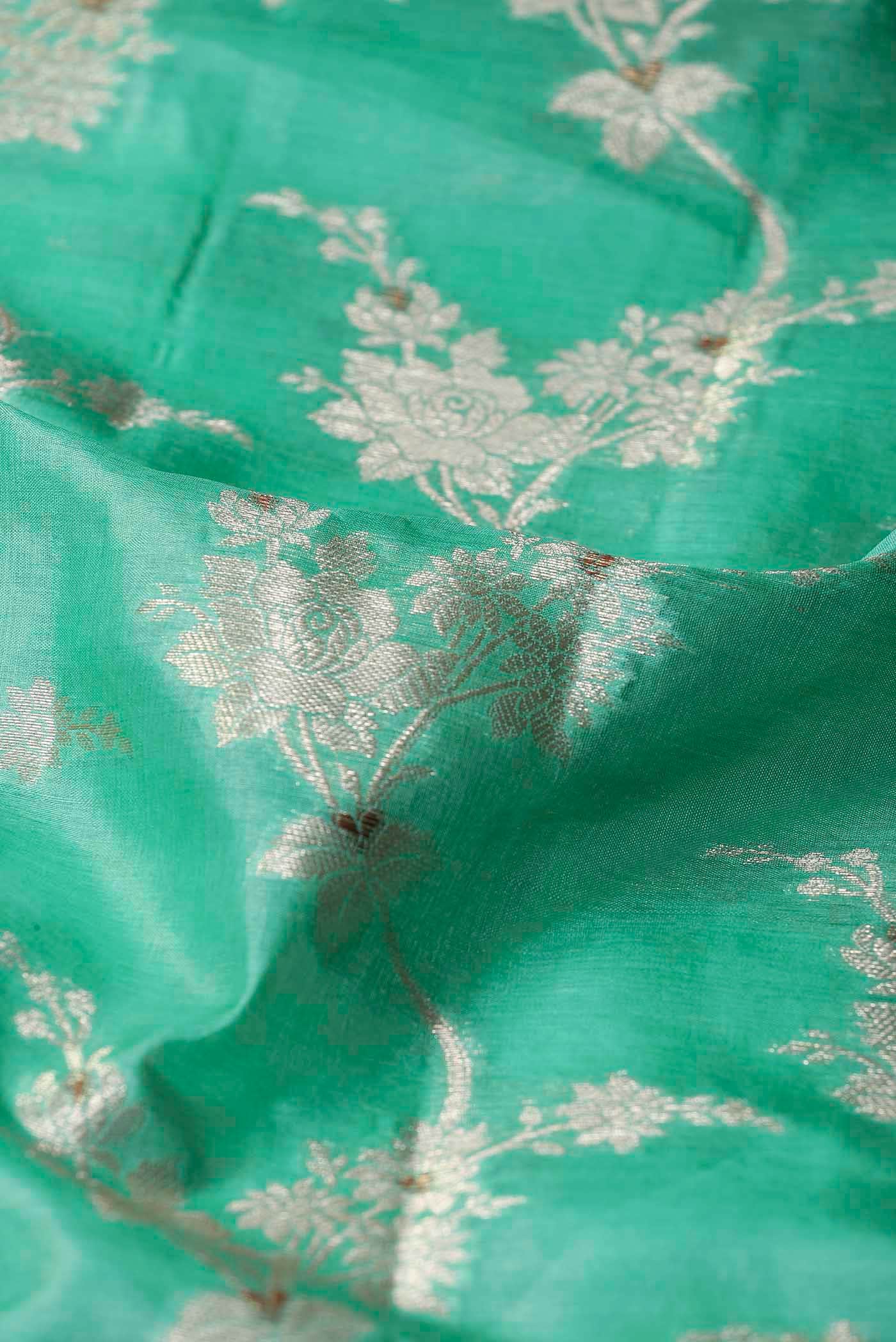 Green Banarasi Tussar Silk Saree