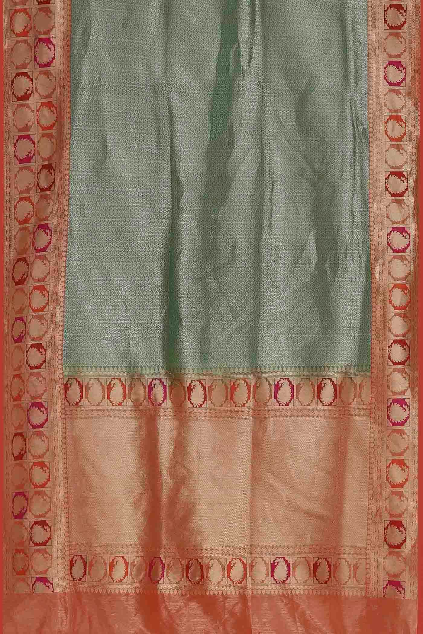 Green Banarasi Tissue Silk Saree