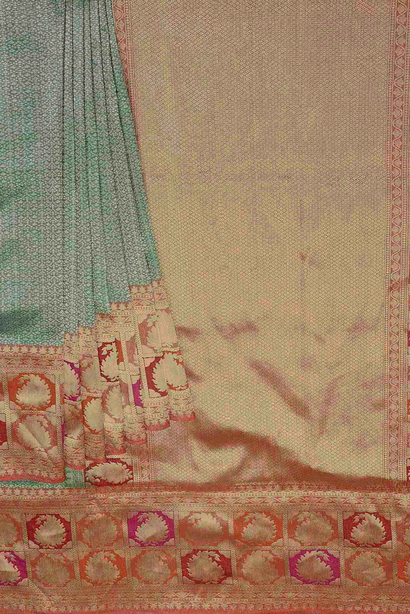 Green Banarasi Tissue Silk Saree