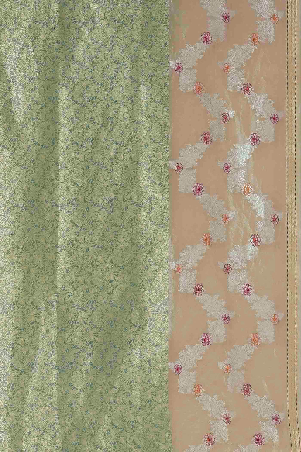 Green Banarasi Tissue Silk Saree