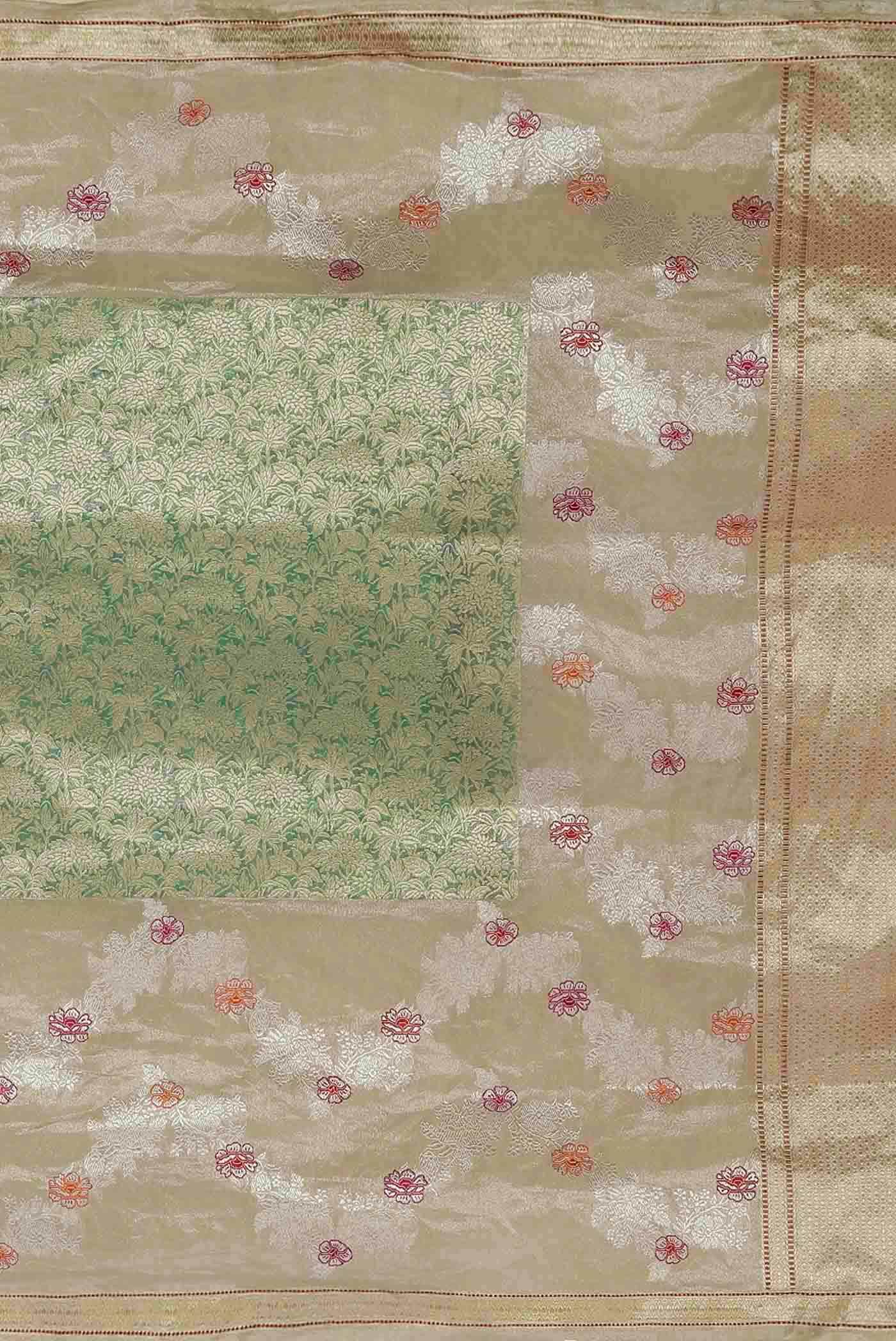 Green Banarasi Tissue Silk Saree