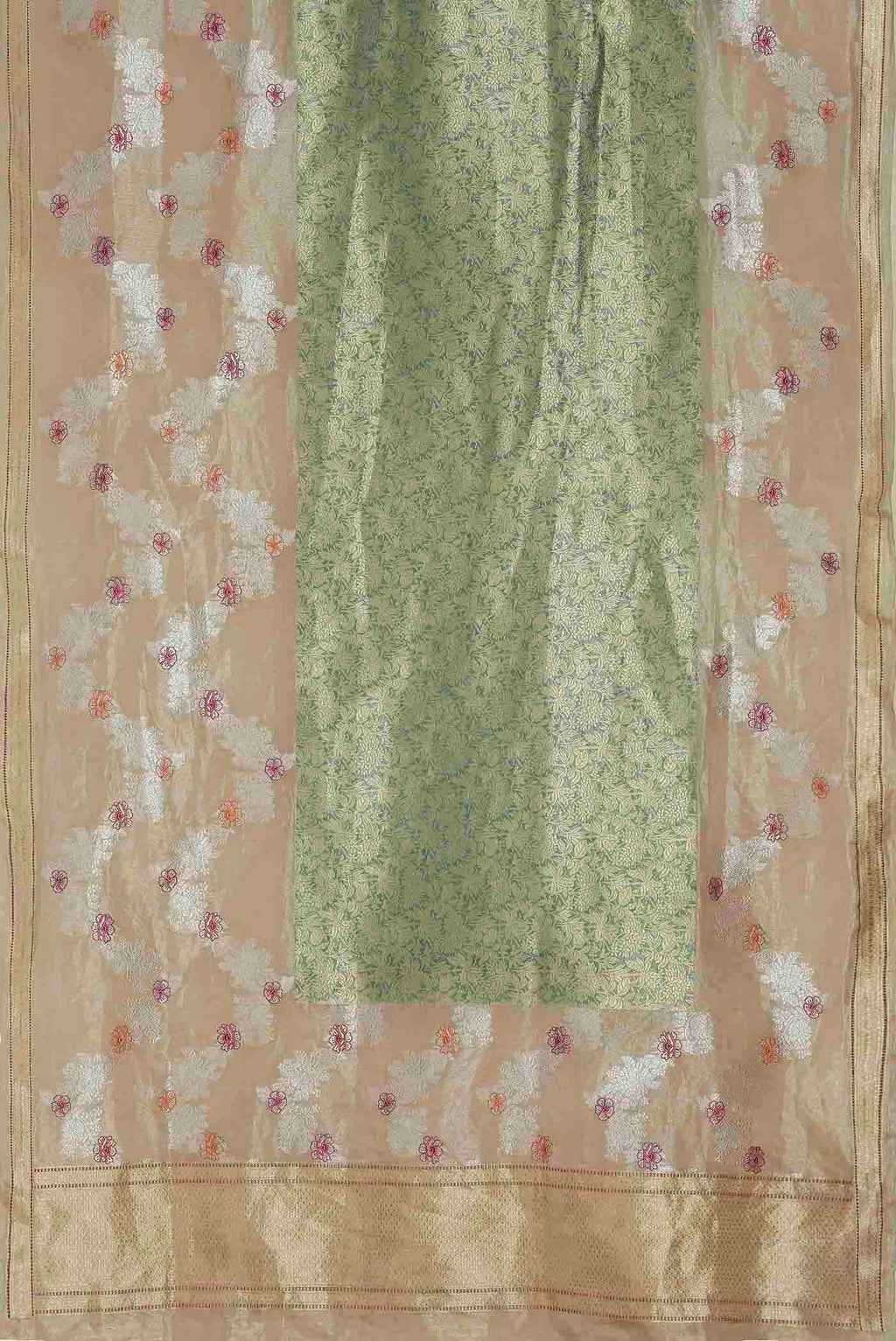 Green Banarasi Tissue Silk Saree