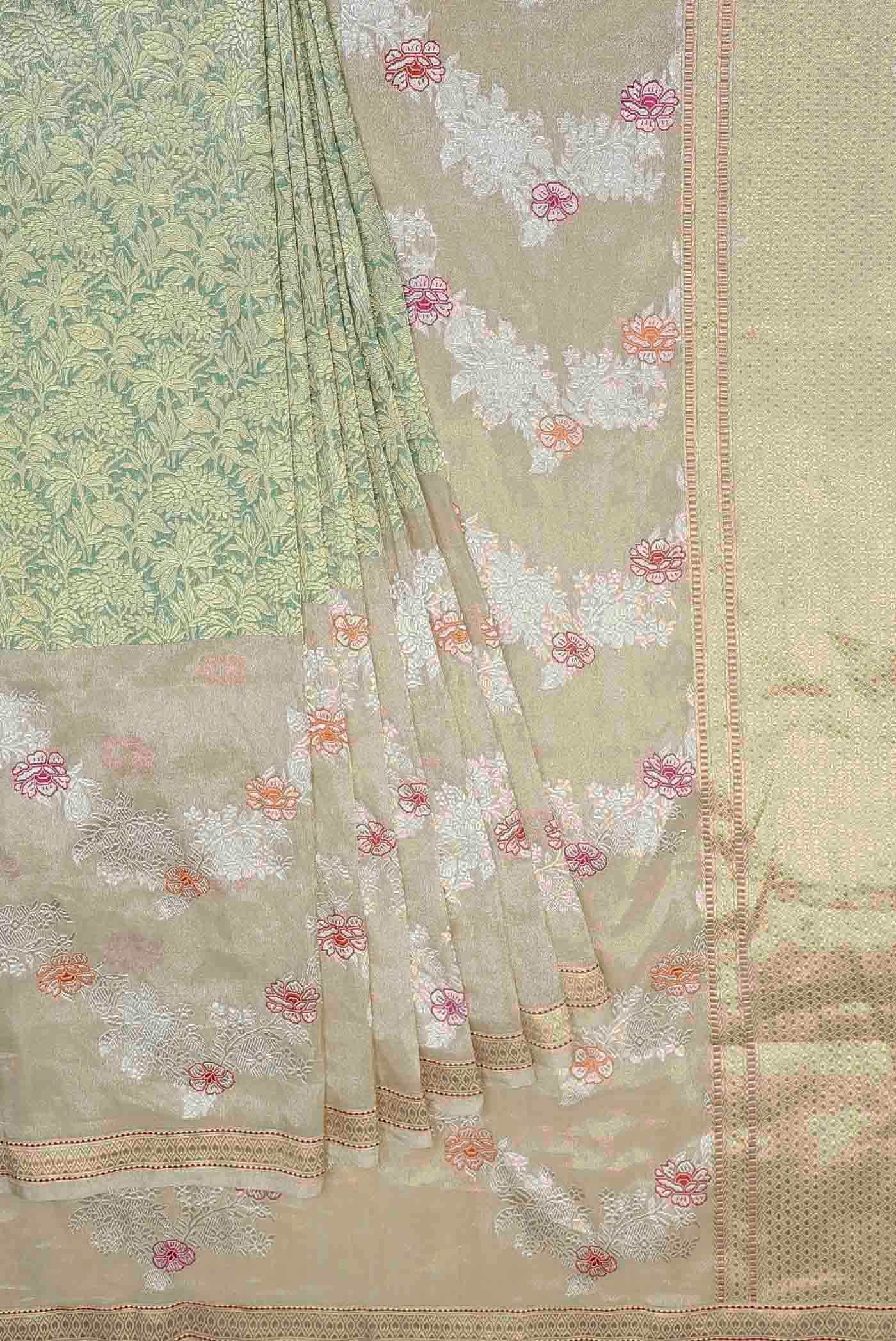 Green Banarasi Tissue Silk Saree