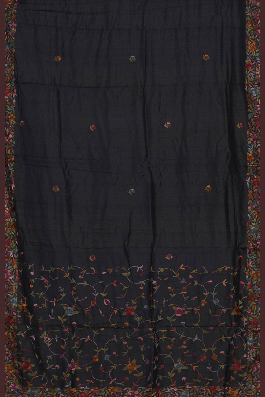 Black Bhagalpuri Tussar Silk Saree